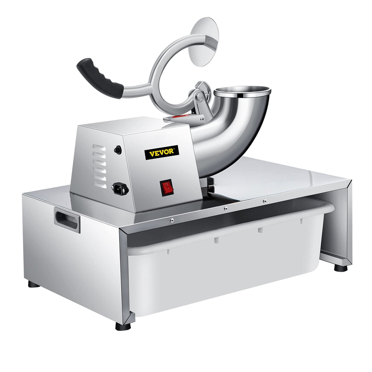Vevor 110V Commercial Snow Cone Machine, 500Lb/H Commercial Snow Cone Maker, Electric Shaved Ice Machine W/Dual Blades, Stainles