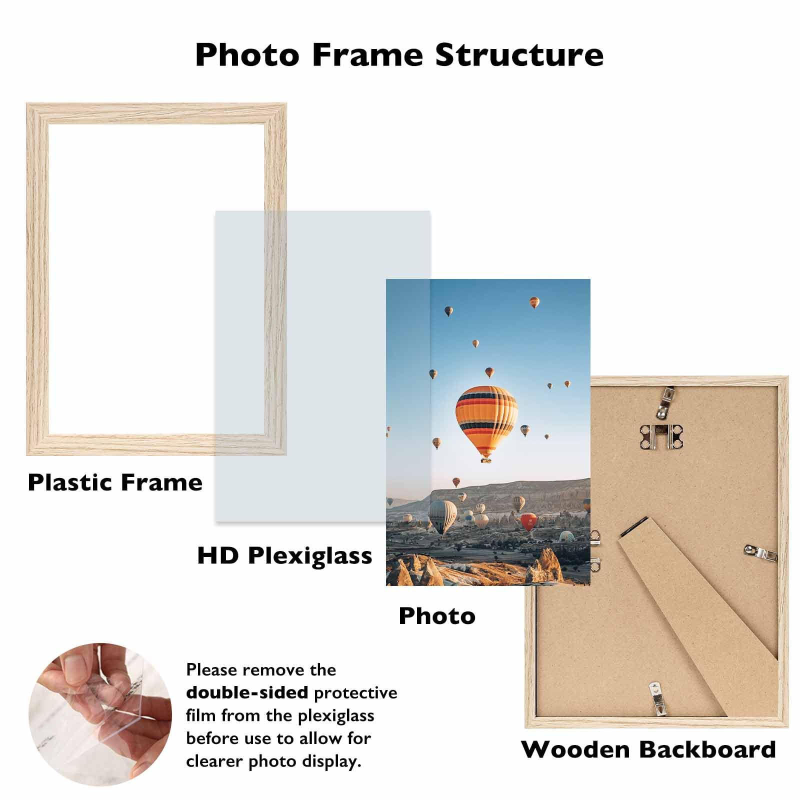 JCJMY 9x12 Picture Frame for Wall Hanging, Wall Mounting Horizontally or Vertically, 9 x 12 Wall Gallery Poster Photo Frame with