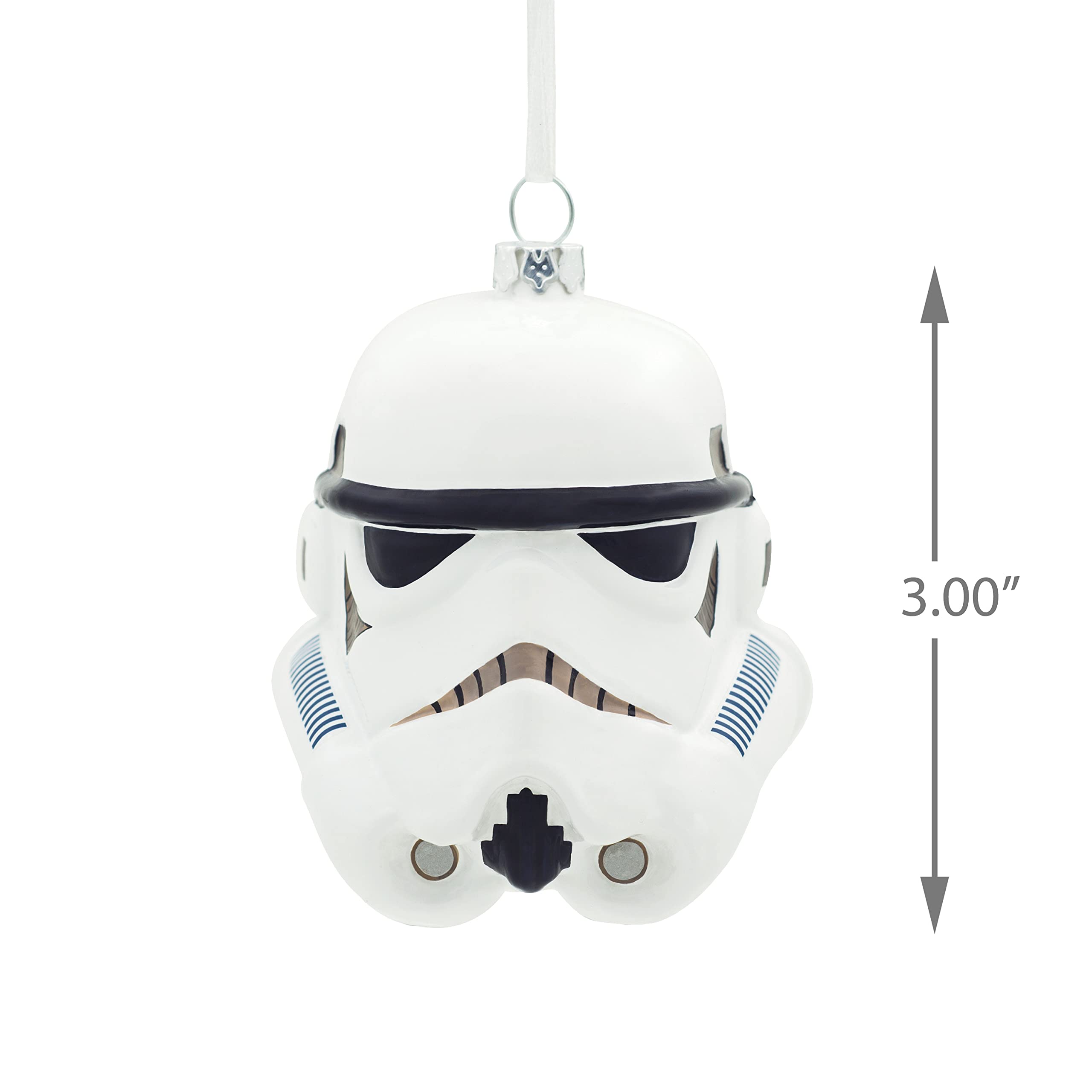Hallmark Star Wars Stormtrooper Helmet Blown Glass Christmas Ornament