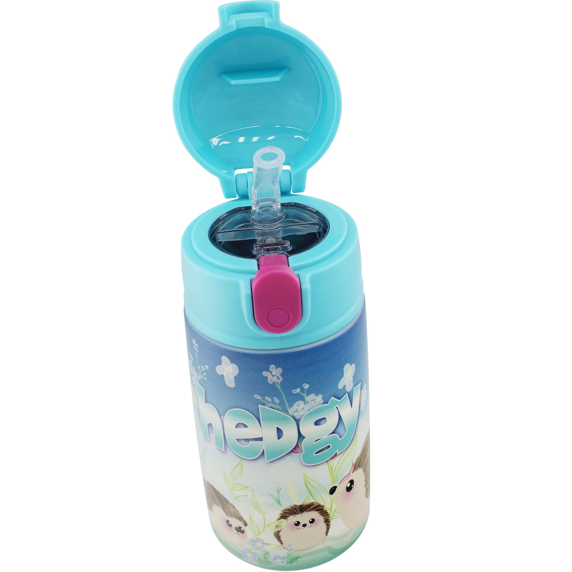 SRM Entertainment Stainless Steel Water Bottle with Straw Lid, Tumbler with Straw Spout and Flip Top SpillSafe Lid, Travel Cup 