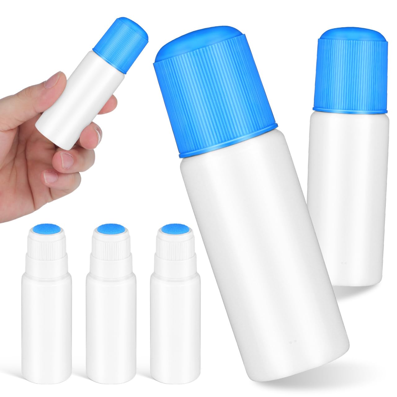 BESPORTBLE 6 Pack Refillable Sponge Head Applicator Bottles 1.0Oz Leakproof Travel Size Containers for Cosmetics Liniments Porta