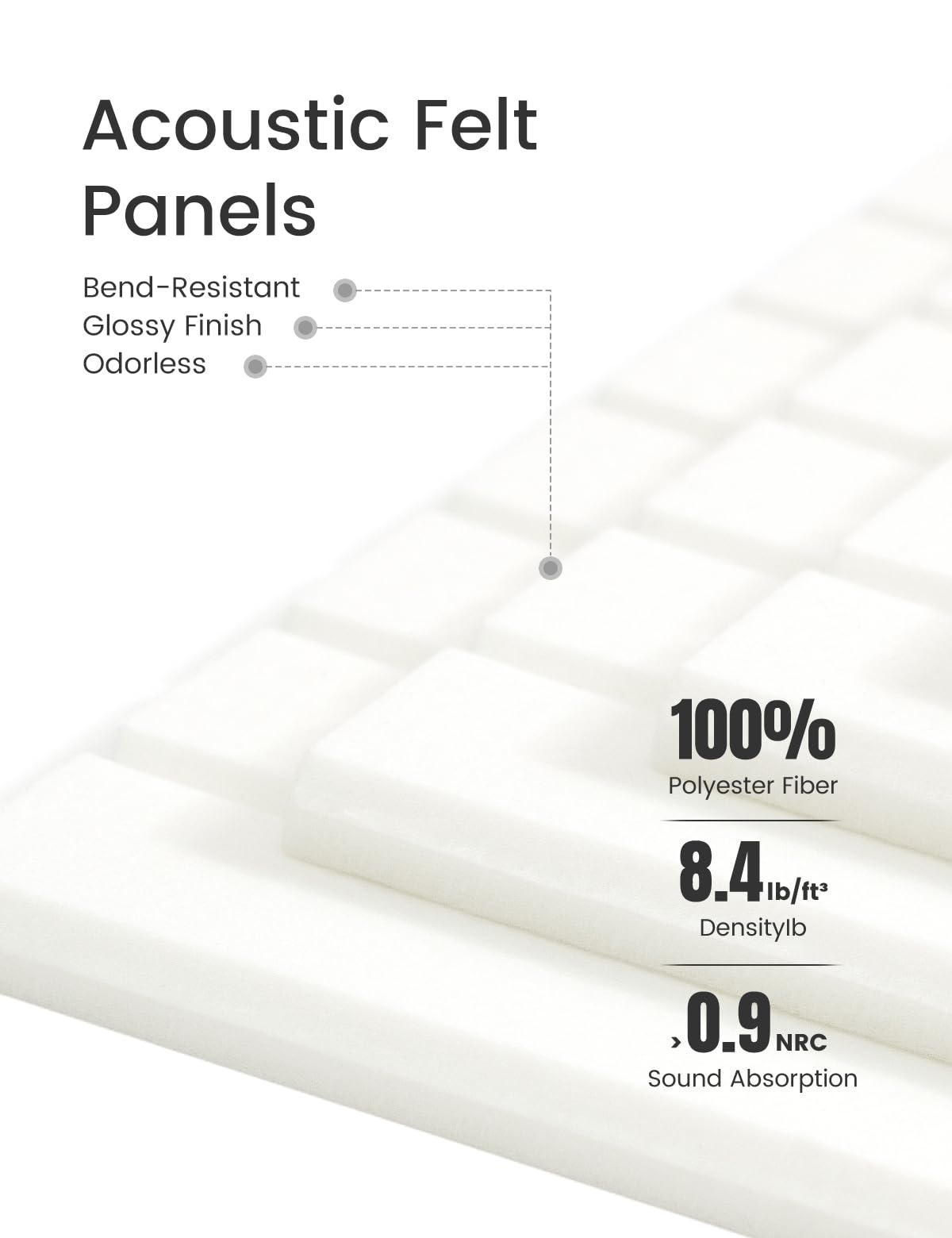 Bumusty Large Cork Board Alternative-36 x24 Felt Bulletin Board Tiles, with 30 Pushpins, 40 Adhesive Tabs, 6-Pack Slat Wall Pane