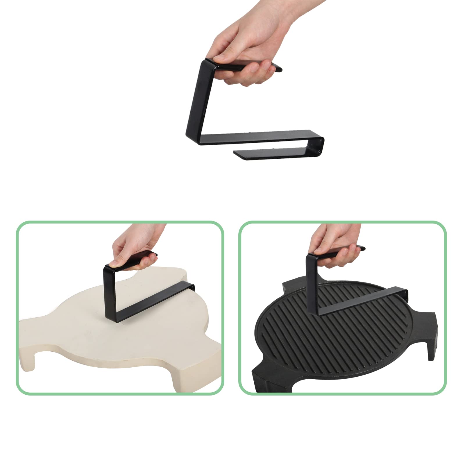 Bbq Plate Setter Lifter Fits For Small Medium Large Big Size Grill Green Egg Heat Deflector Kamado Green Egg Accessories Replace