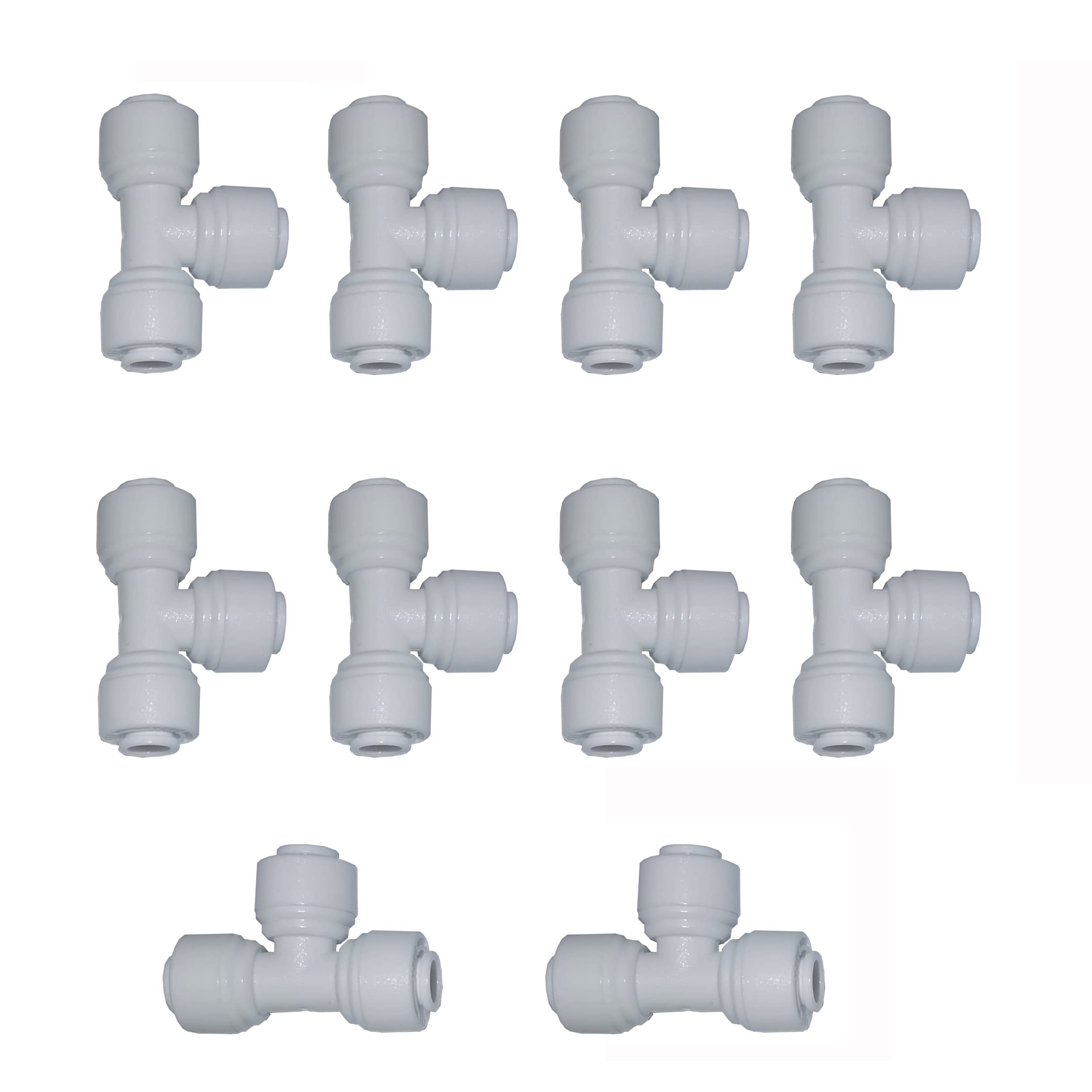 Malida 1/4 Tee 3 Way Tube Quick Connect Push Fit RO Water Reverse Osmosis System set of 10