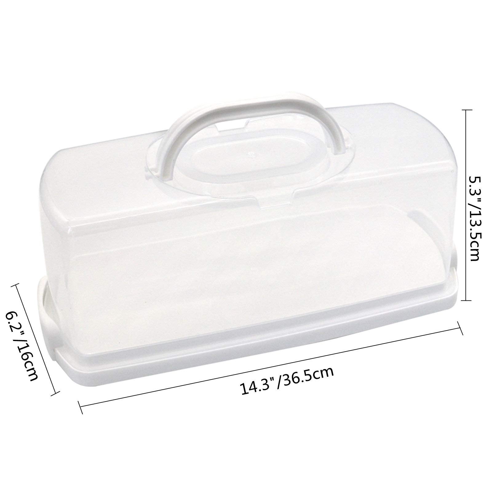 Cheeren Plastic Rectangular Bread Box With Portable Handle, Loaf Cake Storage Container Box For Storing Banana Bread,Pumpkin Bre