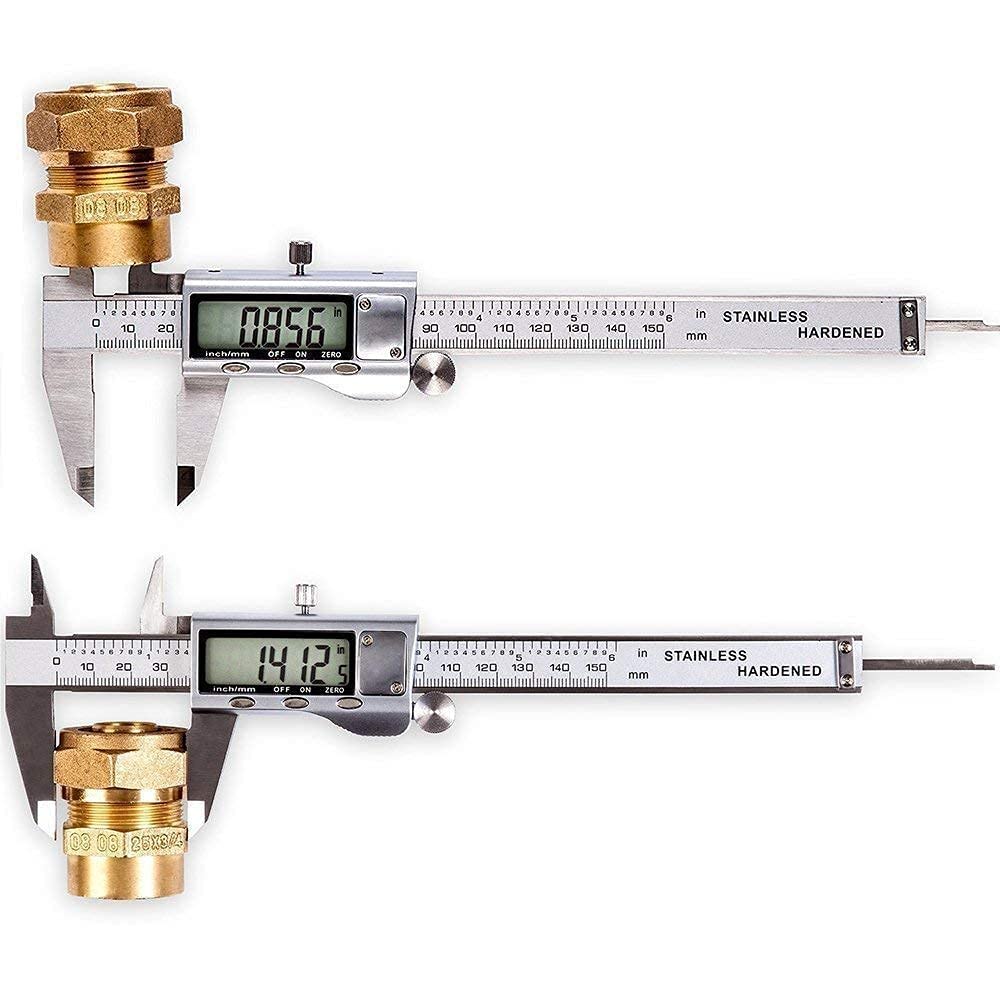 Digital Caliper, Caliper Measuring Tool With Stainless Steel, Electronic Micrometer Caliper With Large Lcd Screen, Auto-Off Feat