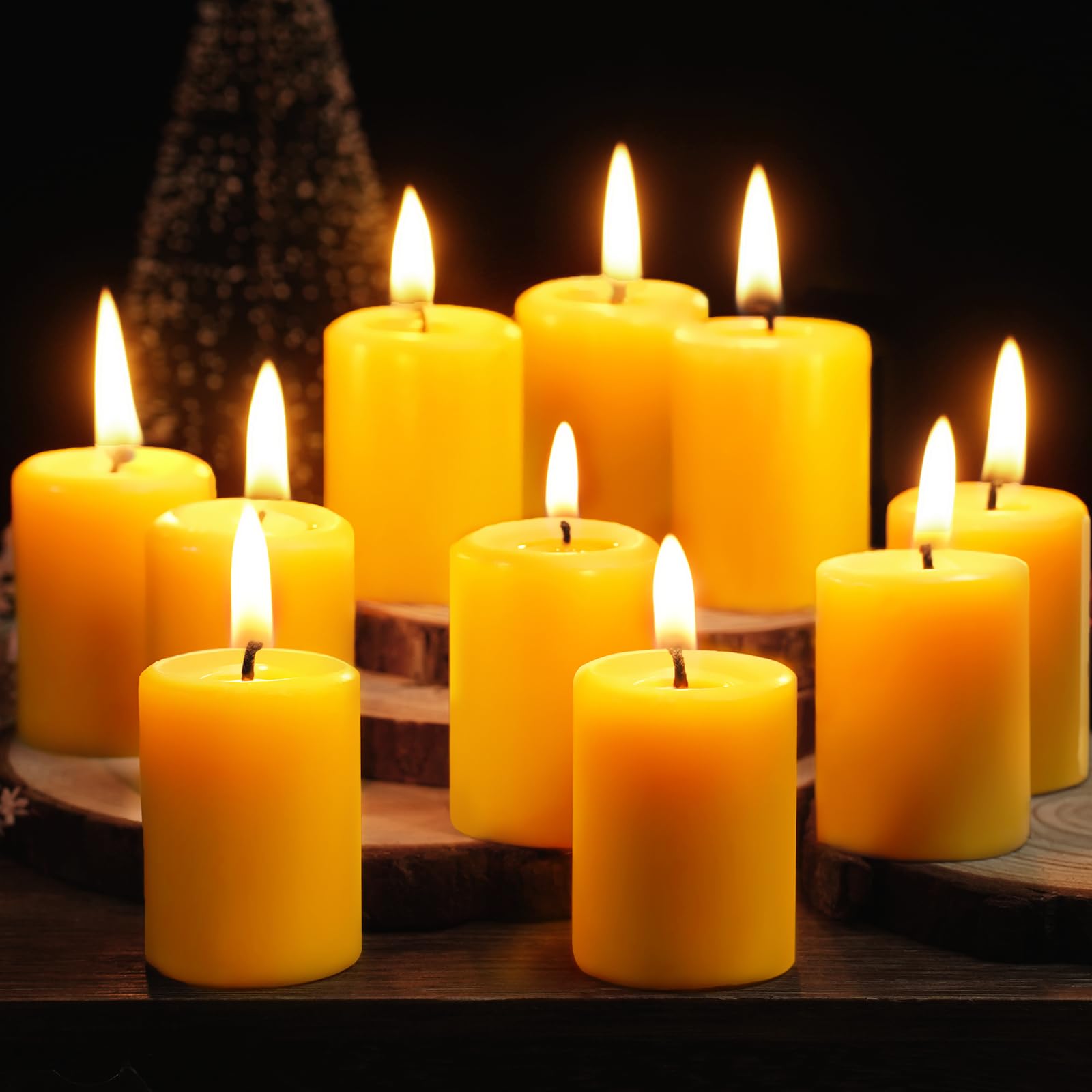 Beeswax Votive Candles 24 Pack Votive Candles Bulk,11-12 Hours Burn Time Unscented Votive Candles,100% Pure Bees Wax Candles Nat