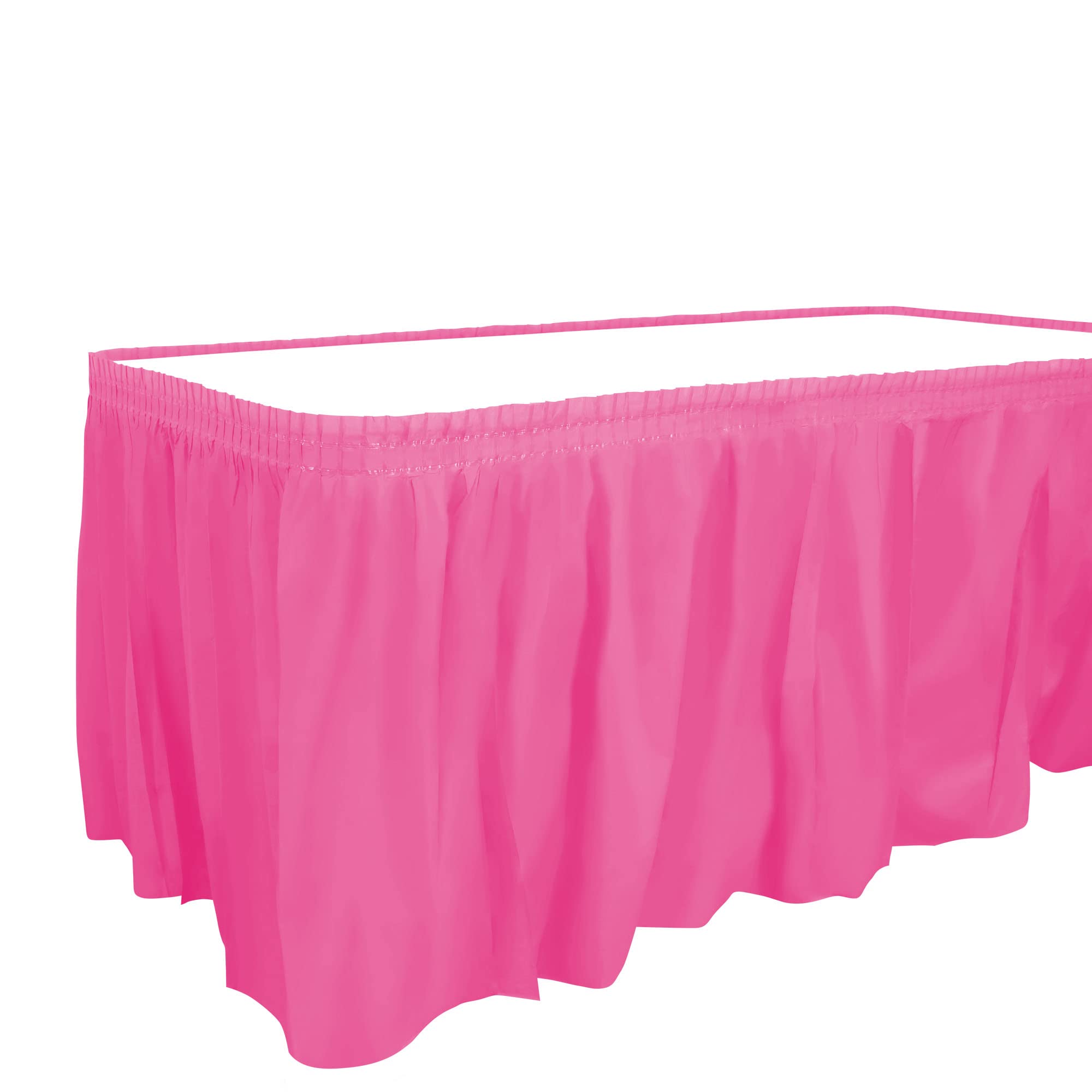 Party Dimensions Plastic Table Skirt, 29-Inches By 14-Feet - Hot Pink - 1 Pack