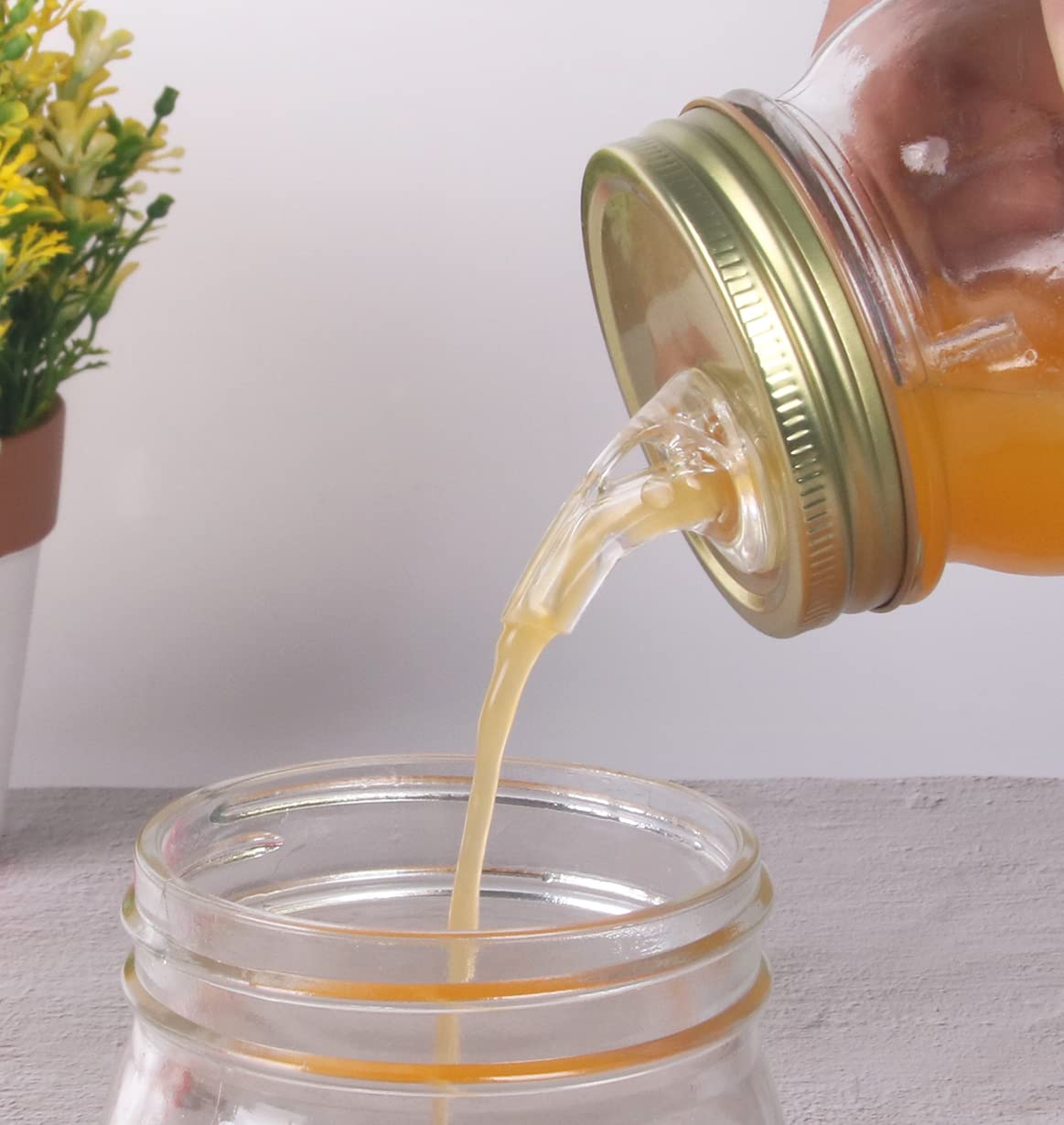 Mason Jar Pour Spouts. Free Flow Mason Jar Pour Spouts, Mason Jar For Spout Regular Mouth Size 70Mm Dispenser Germination Cover.