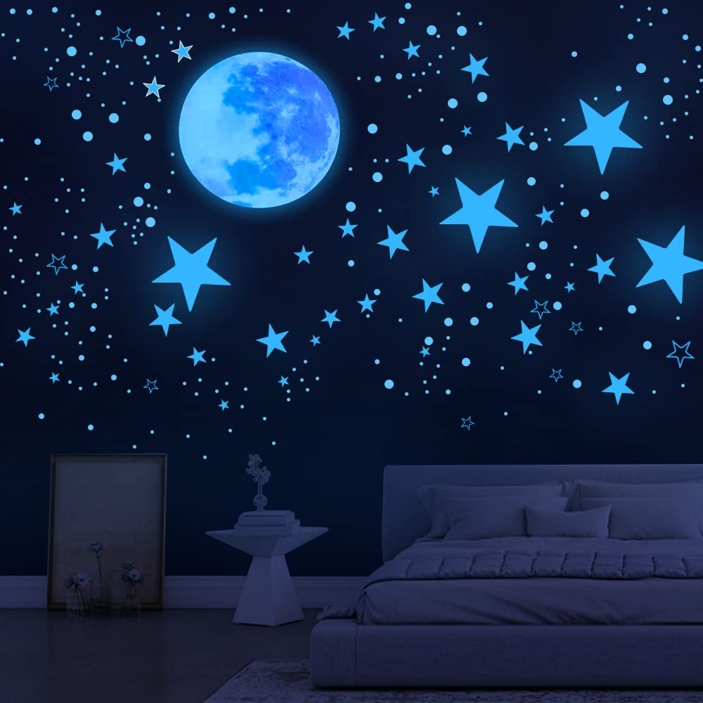 Glow In The Dark Stars For Ceiling,Star Decorations For Bedroom,Kids Boys Girls Room Decor,Cool Things For Your Room,Wall Sticke