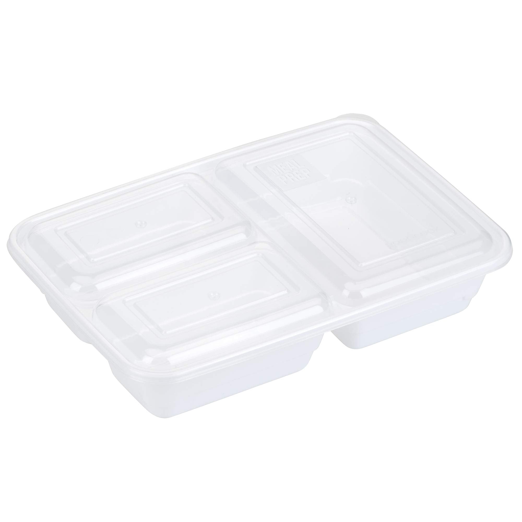 Good Cook Meal Prep, 3 Compartments Bpa Free, Microwavable/Dishwasher/Freezer Safe, White