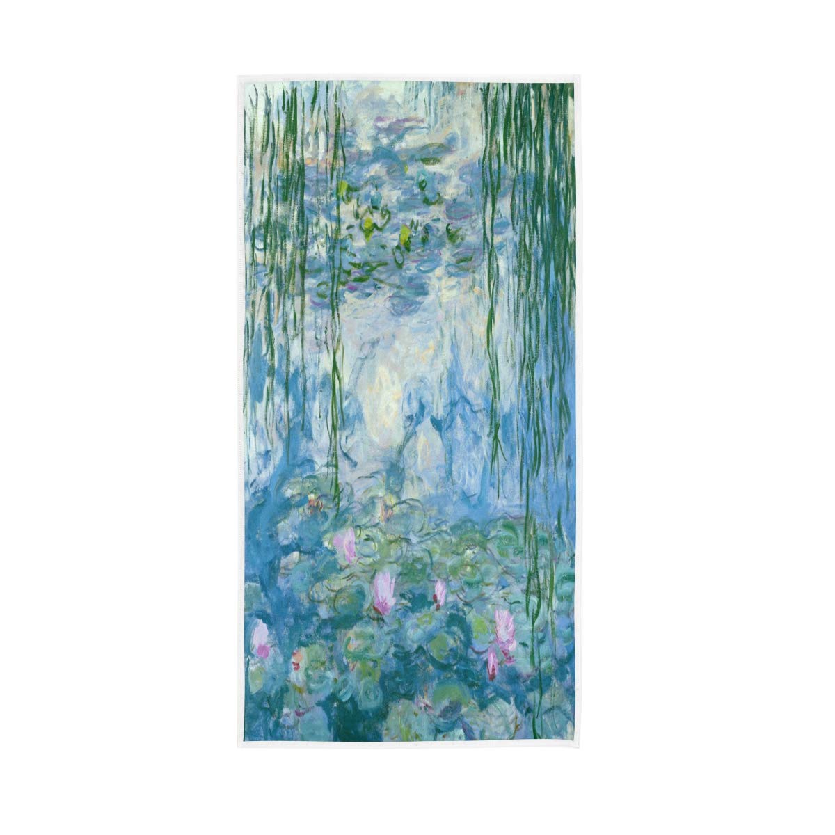 AHOMY Hand Towels Water Lilies by Claude Monet Oil Paintings Flowers Absorbent Towels for Bath,Hand, Face, Gym and Spa 15 x 30 i