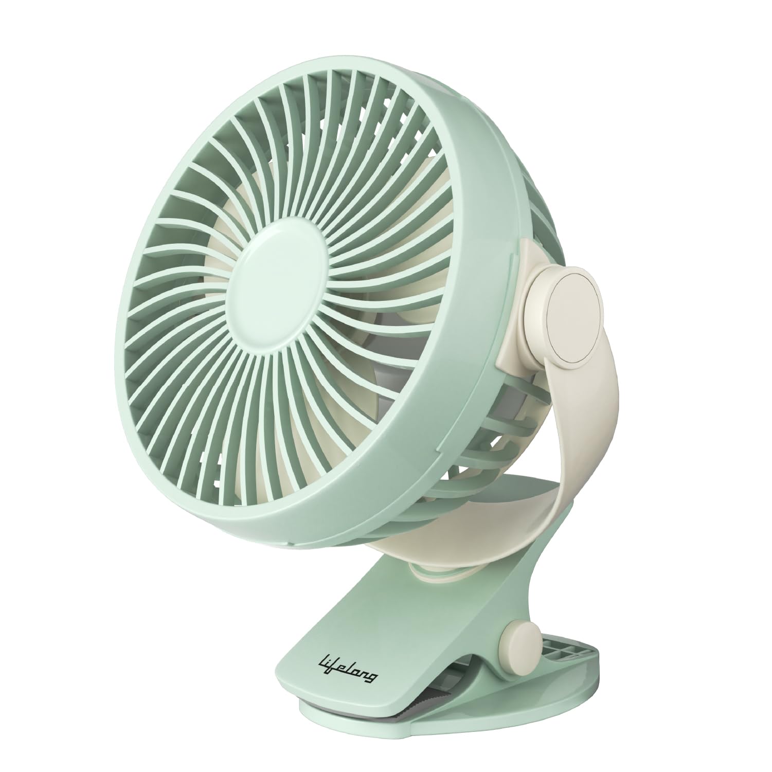 Lifelong Portable Usb Fan With 3 Speeds | Up To 5Hours Battery Backup | TypeC Charging, 2000Mah Battery, Overcharge Protection