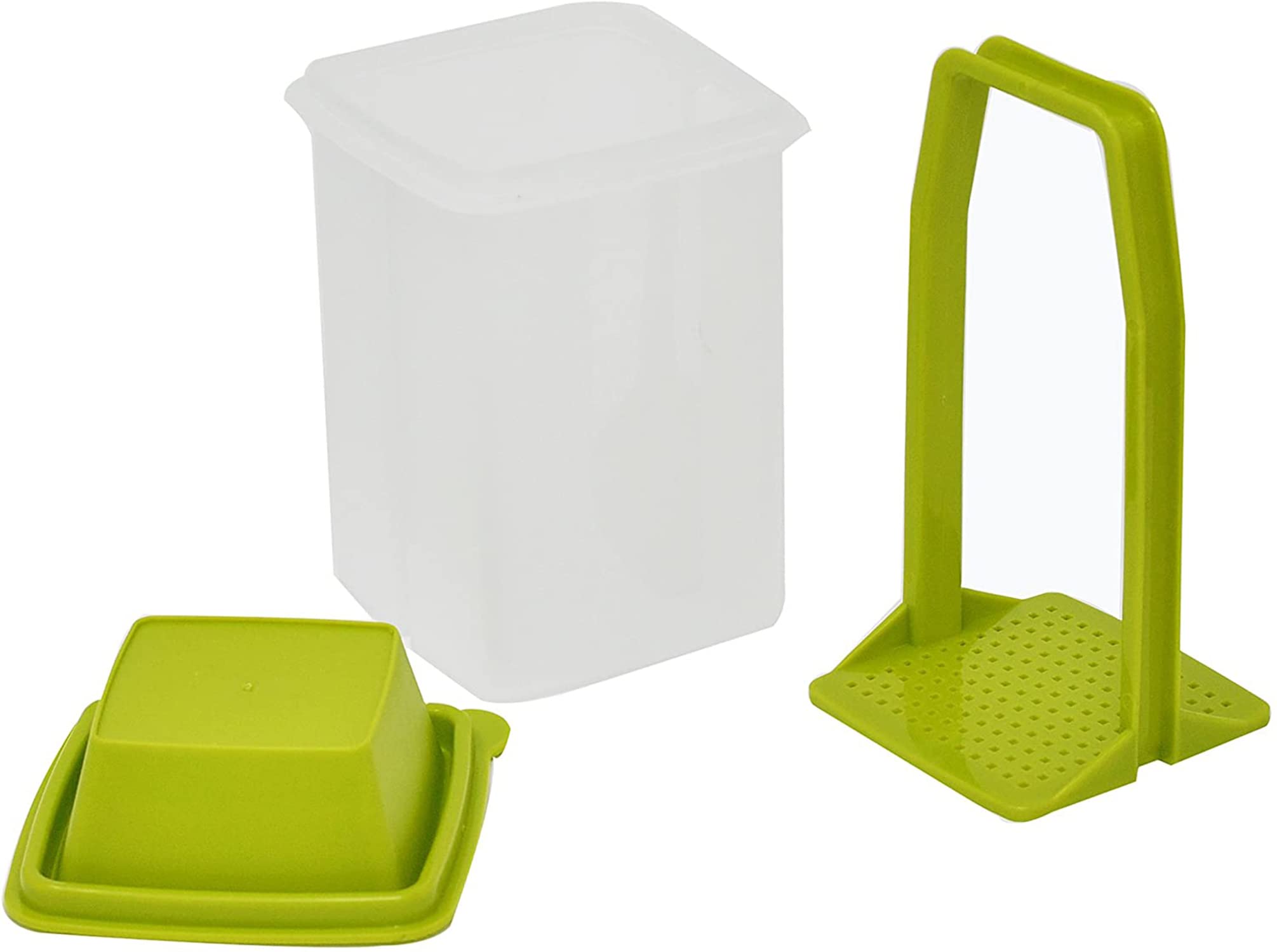 Home-X Set Of 2 Pickle Storage Containers, Straining Pickle Jar, Filter Insert, Sieve Food Saver Container, 7     L X 4     W X