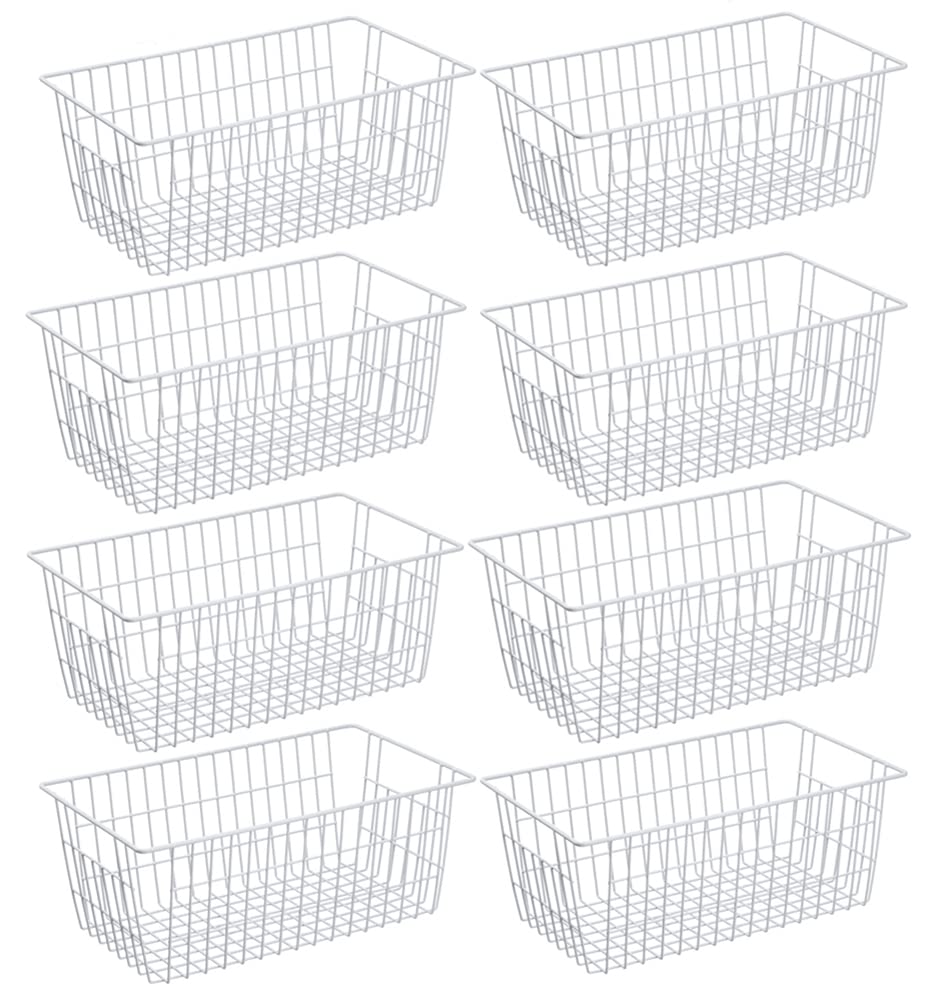 SANNO Freezer Baskets Pantry Storage Bins, Farmhouse Wire Storage Baskets Organizer Storage Bins Large Organizer Bins for Kitche