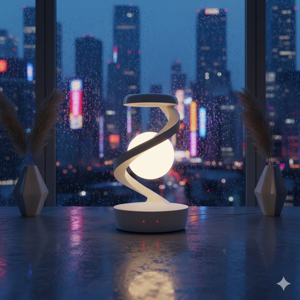 Imnishnay Gesture Control Rotating Led Table Lamp | Moving Light Effect With Wireless Charging Support (Plugged Use Only) | Mode