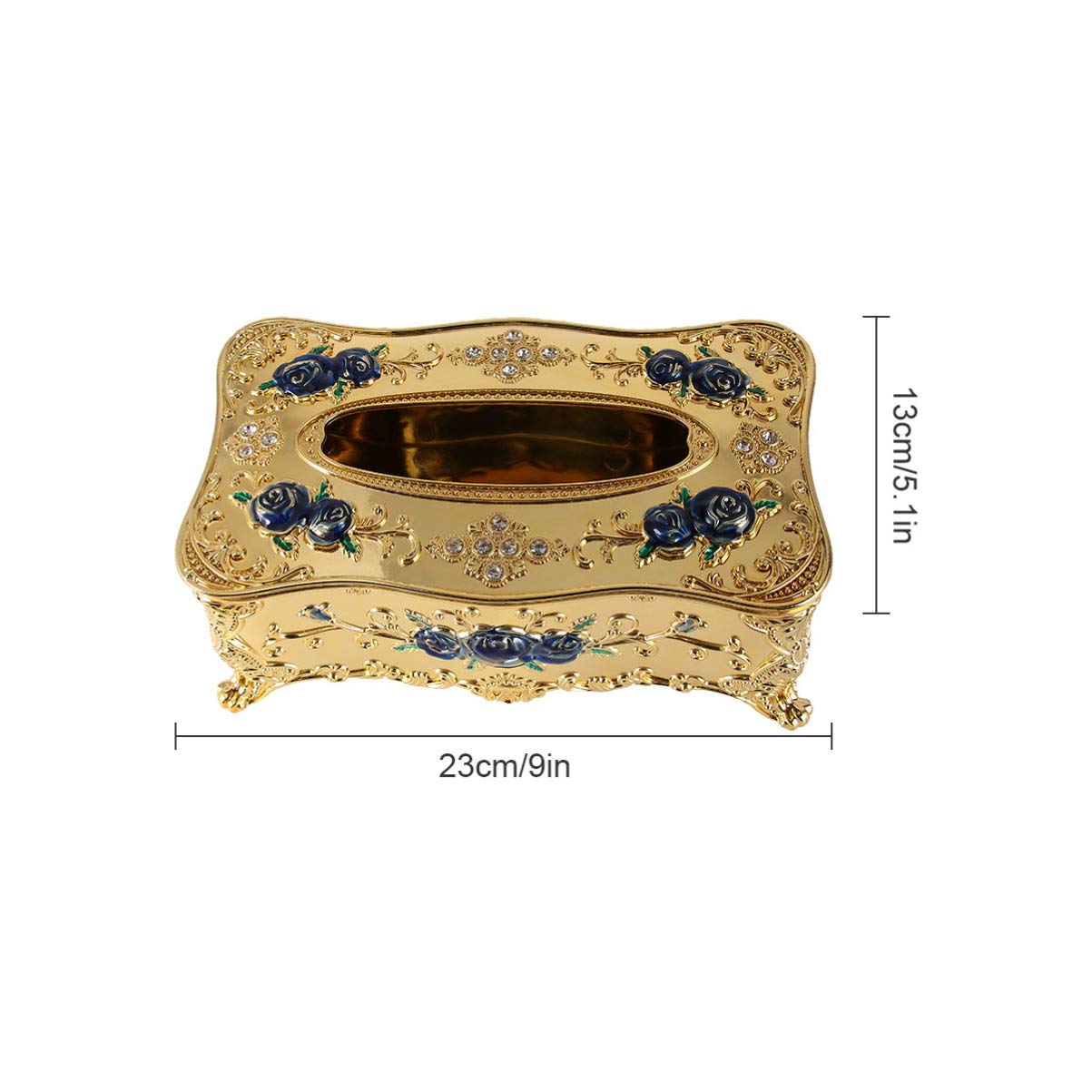 Zerodeko Car Tissue Box Plastic Tissue Holder Box European Style Napkin Case - Grade Napkin Holder Rose Patterned Tissue Box Tis