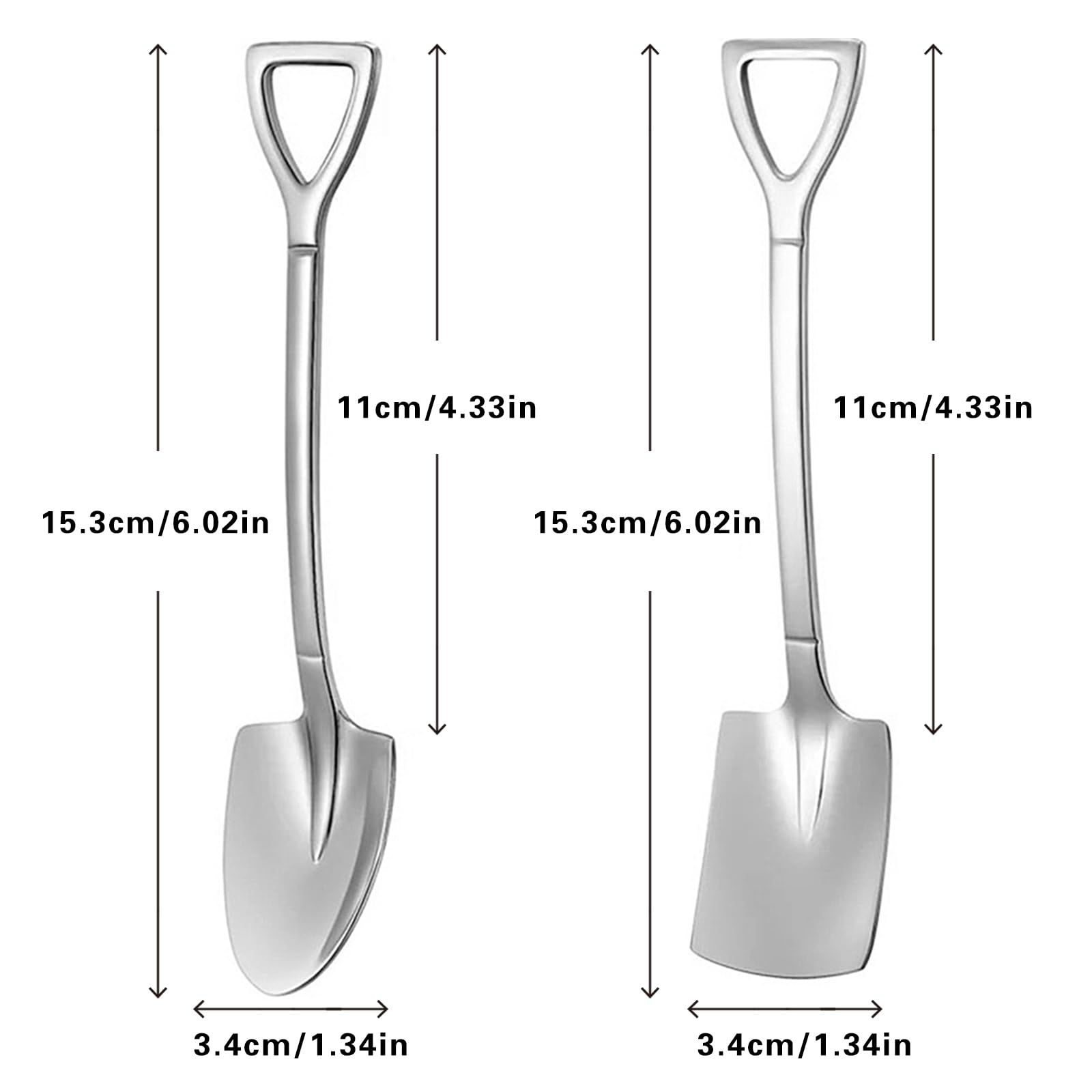 Taoranju Shovel Spoons For Desserts, 4 Pcs Stainless Steel Ice Cream Spoons Espresso Spoons Coffee Spoons Reusable Tiny Pointed