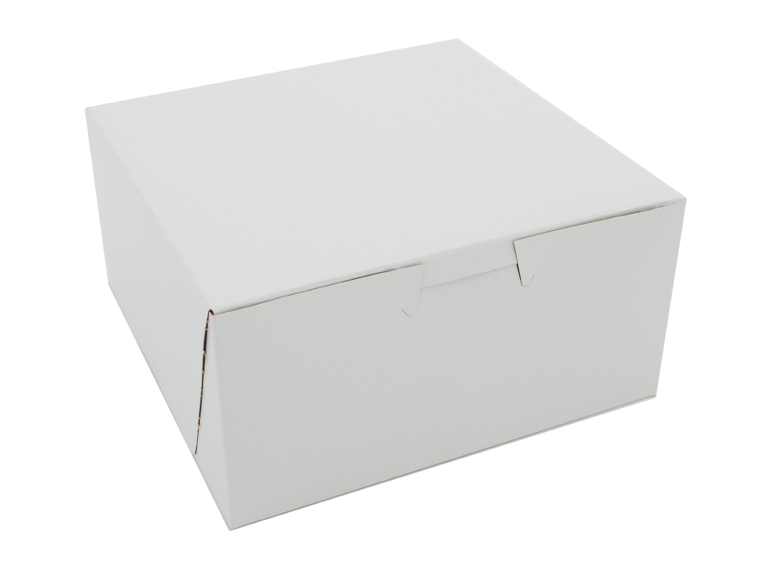 Southern Champion Tray 0905 Premium Clay Coated Kraft Paperboard White Non-Window Lock Corner Bakery Box, 6 Length X 6 Width
