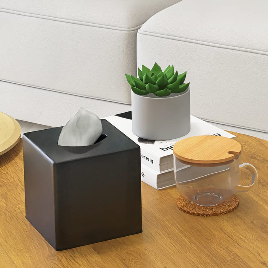 Y-In Hand Tissue Box Cover, Square Facial Tissue Holder Storage For Bathroom Vanity, Countertops, Dressers, Night Stand, Parlors