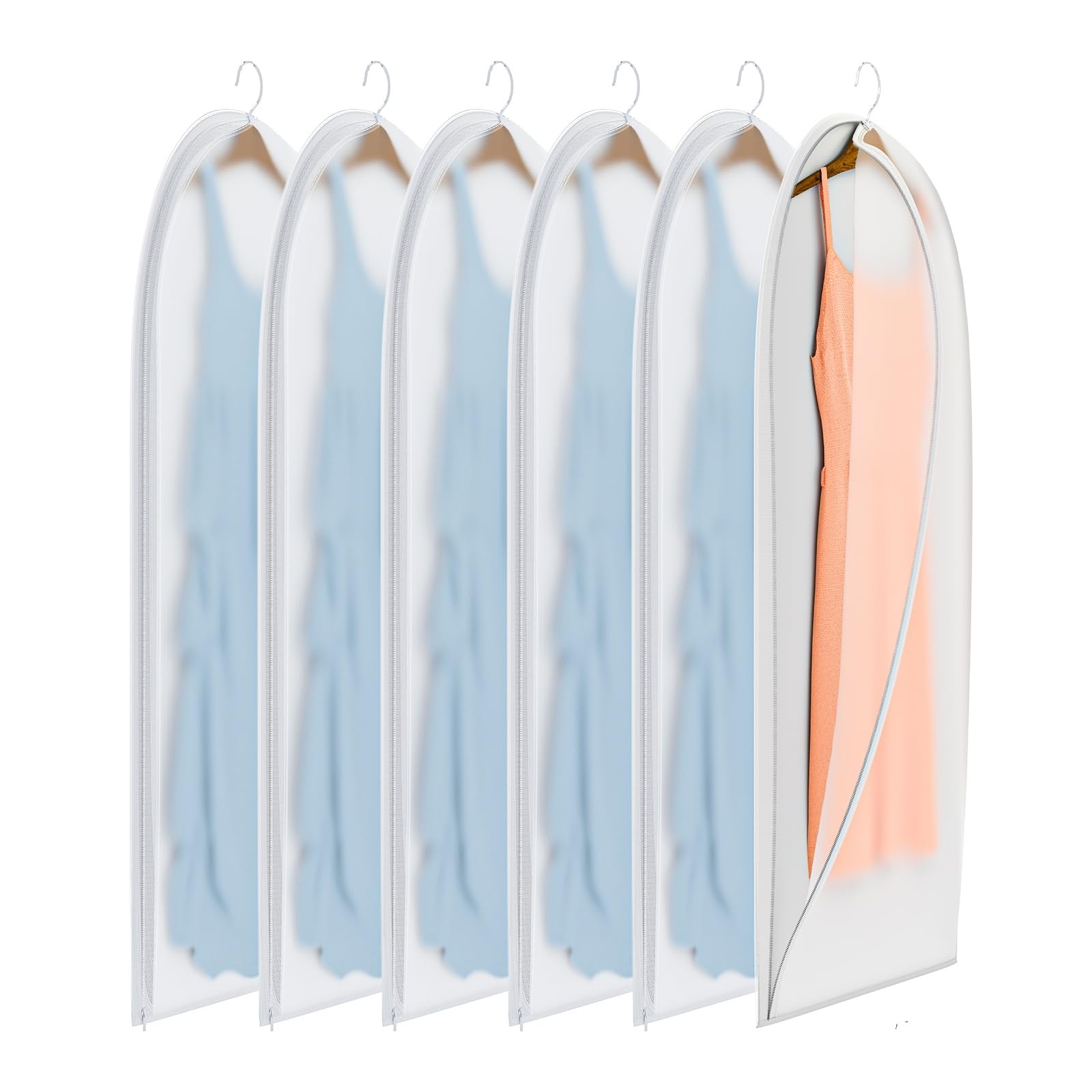 Xuksuns Clear Garment Bags For Hanging Clothes,48In Dress Bags Clothing Bags Suit Bags Coat For Sweater Closet Storage Moth Proo