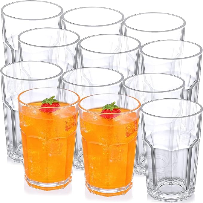 Mevanta 300ml Clear Glass Tumbler, Highball Drinking Glasses for Cocktails, Juices, Milkshakes (12, 300ML)
