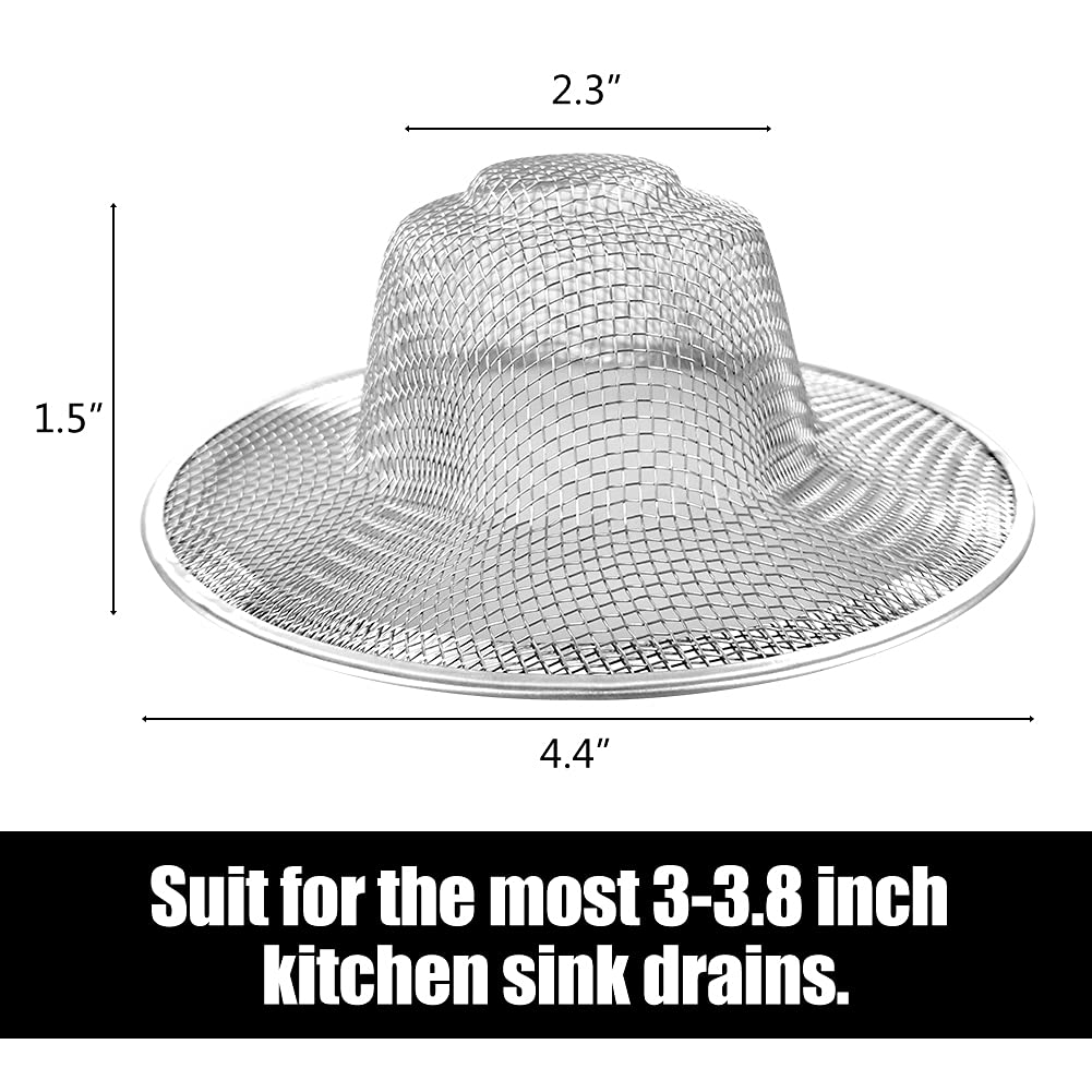 10pcs Mesh Sink Strainer  4.5'' Diameter Stainless Steel Slop Basket Filter Trap  Metal Kitchen Drain Strainer  Hair Basket Drain - Fits Most Kitchen Sinks  Bathroom Sinks Shower Drains Floor Drain