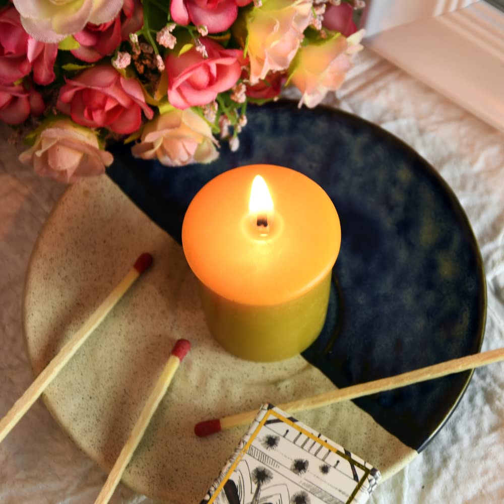 Pure Beeswax Votive Candles-6 Pack Natural Votives Set for Home Room Decor Party Wedding Spa Gift,12 Hours Burn