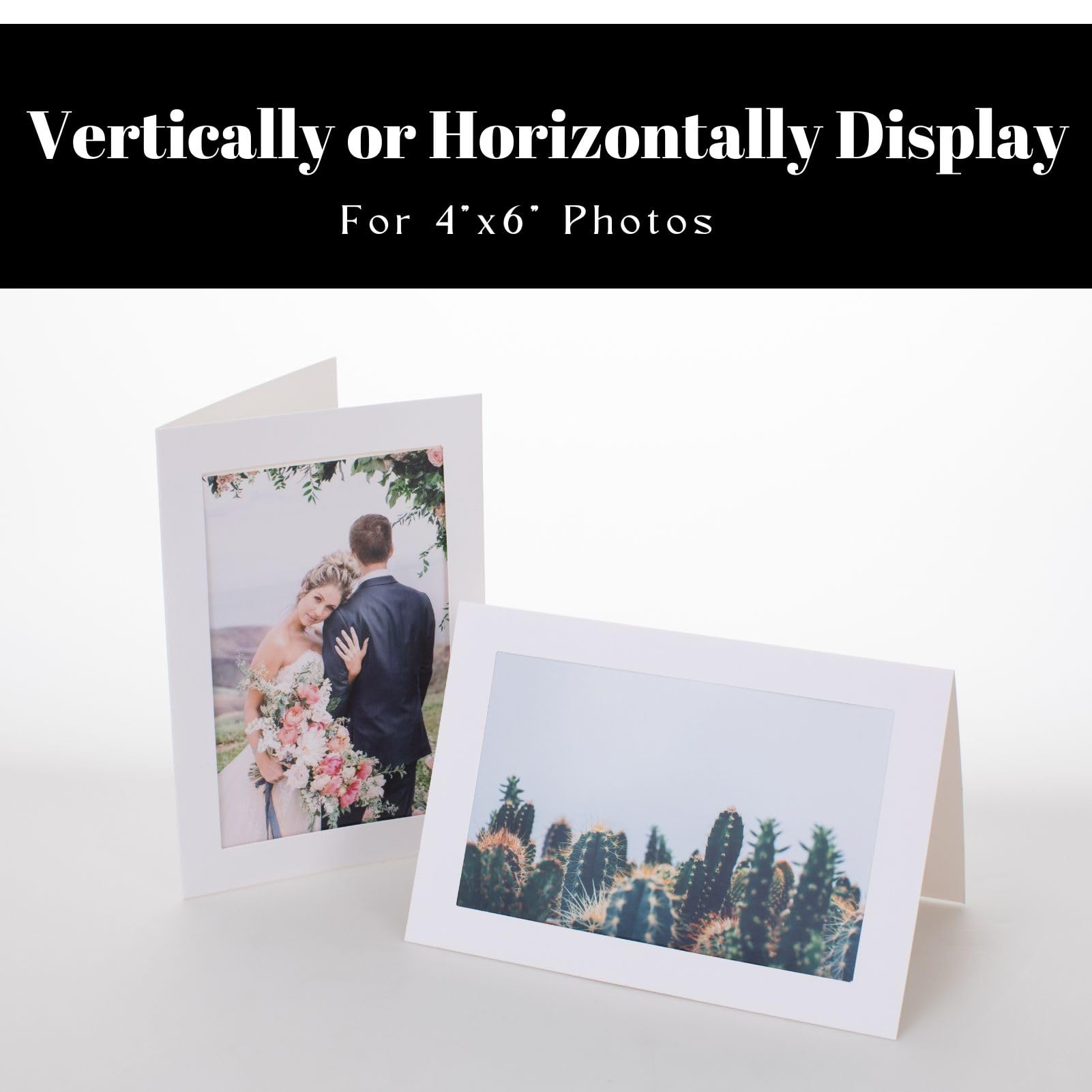 Litpoetic 200 Count Photo Frame Cards with Envelopes 4x6 Paper Picture Frame Notecards Photo Card Holder Set for Thanksgiving, H