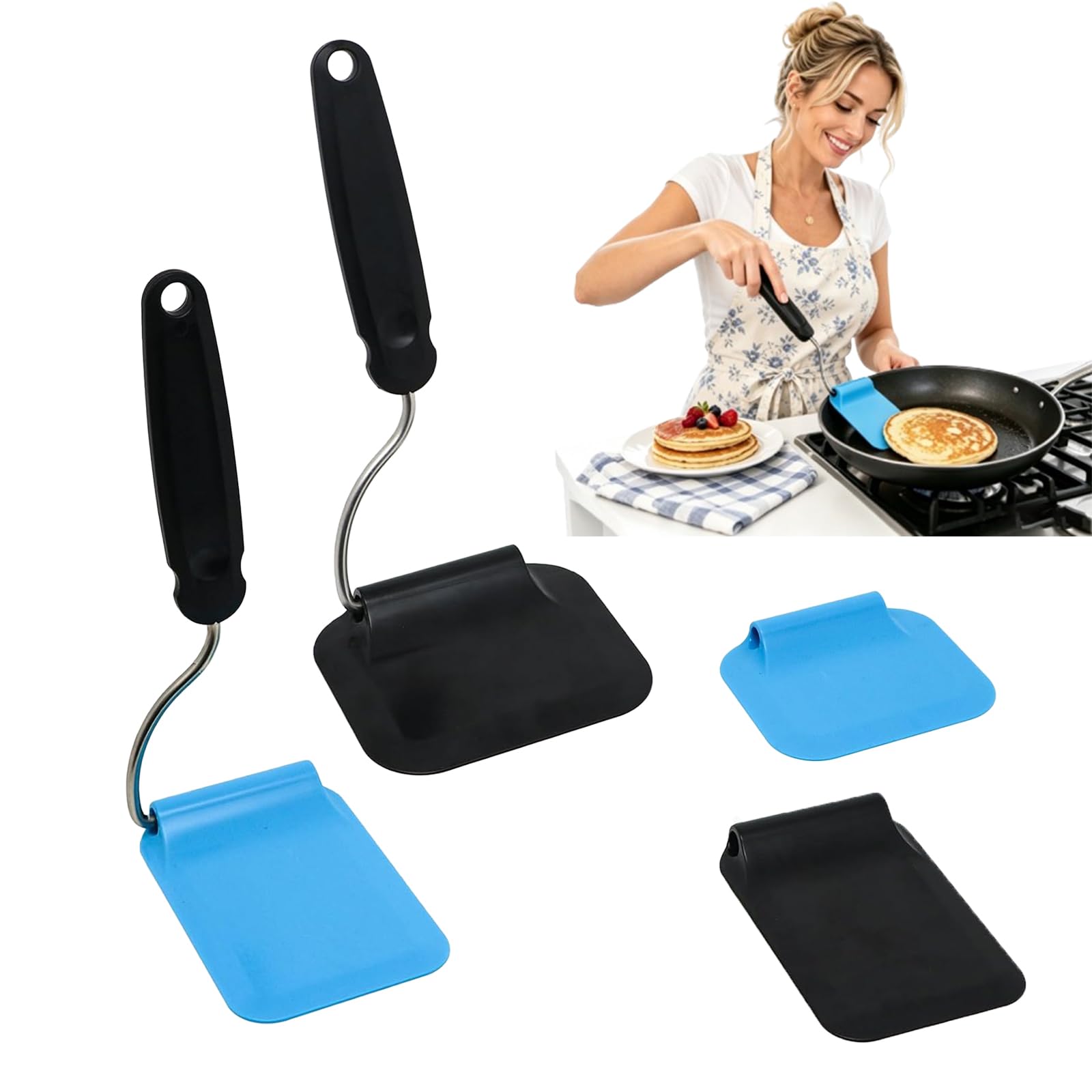 Adjustable Angle, Swappable Heads  Non  Stick Safe, Heat Resistant Kitchen Turner for Eggs, Pancakes & More, Heat Resistant Ki