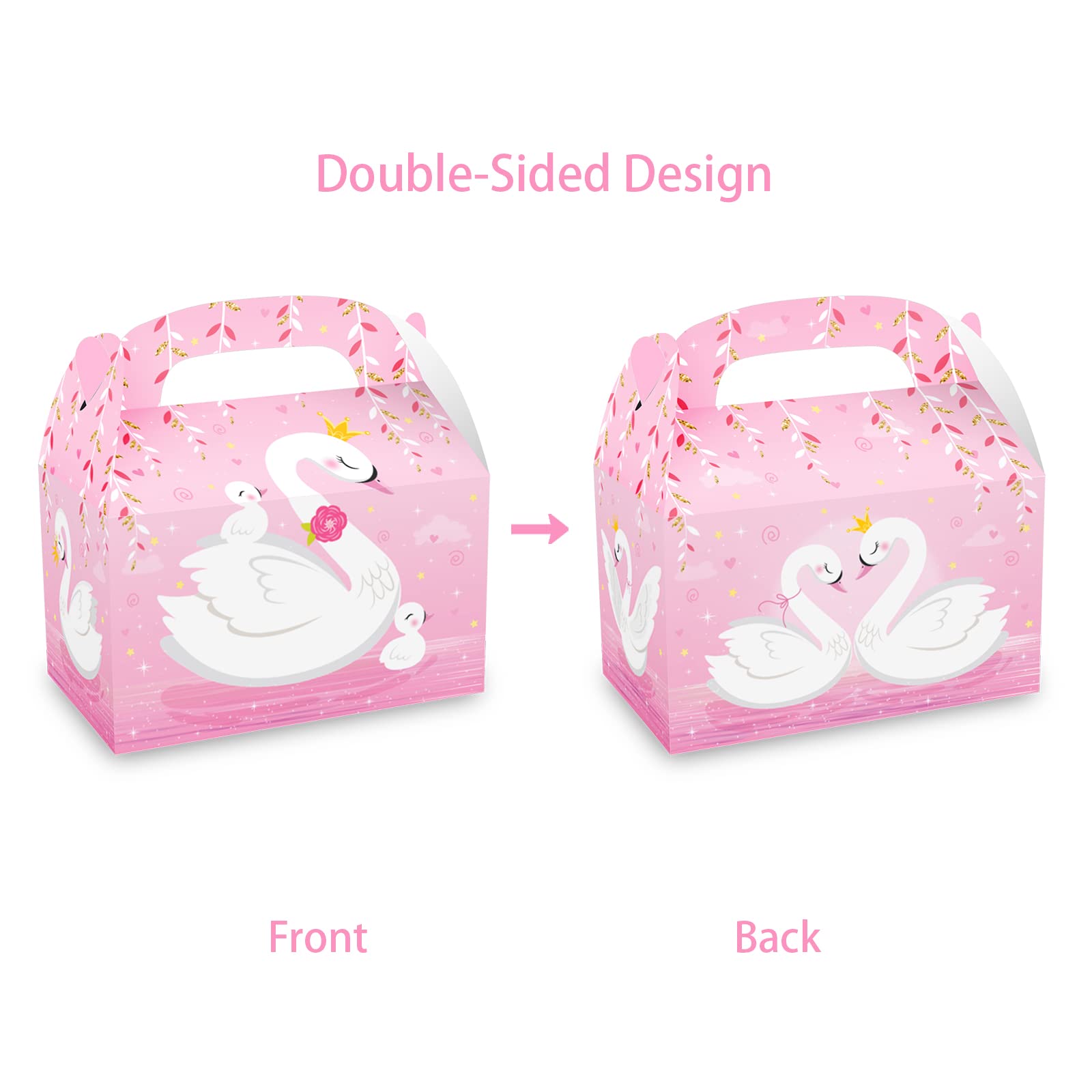 Na 12 Packs Swan Party Favor Treat Boxes Pink Swan Party Favors Box Romantic Love Goodie Gift Boxes For Birthday Party Wedding B