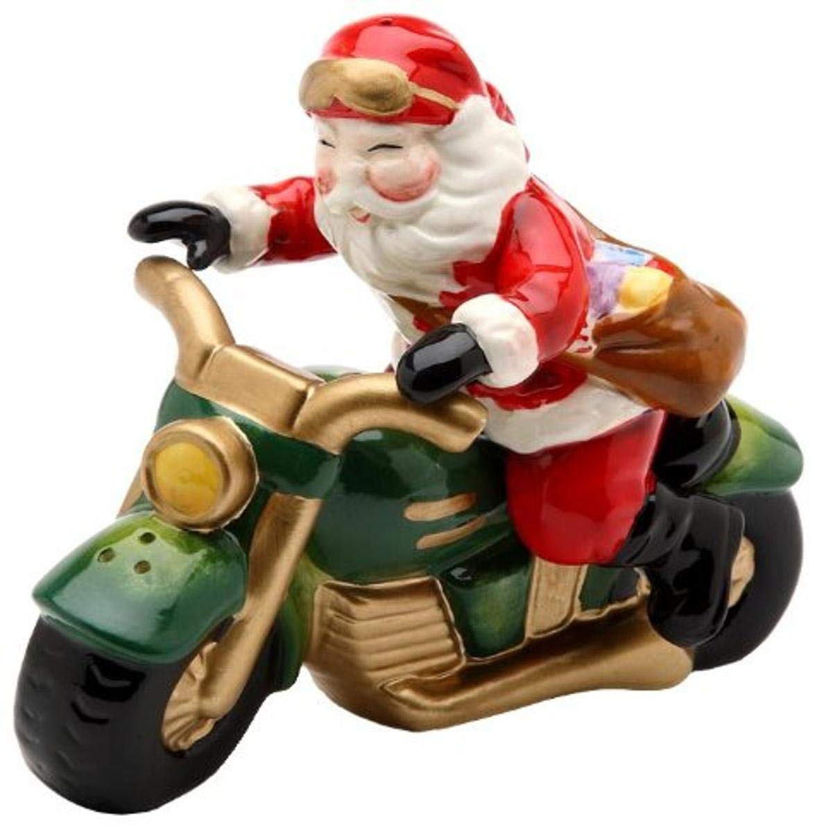 Cosmos Santa Motorcycle Salt and Pepper Set, 2.6Inch Tall