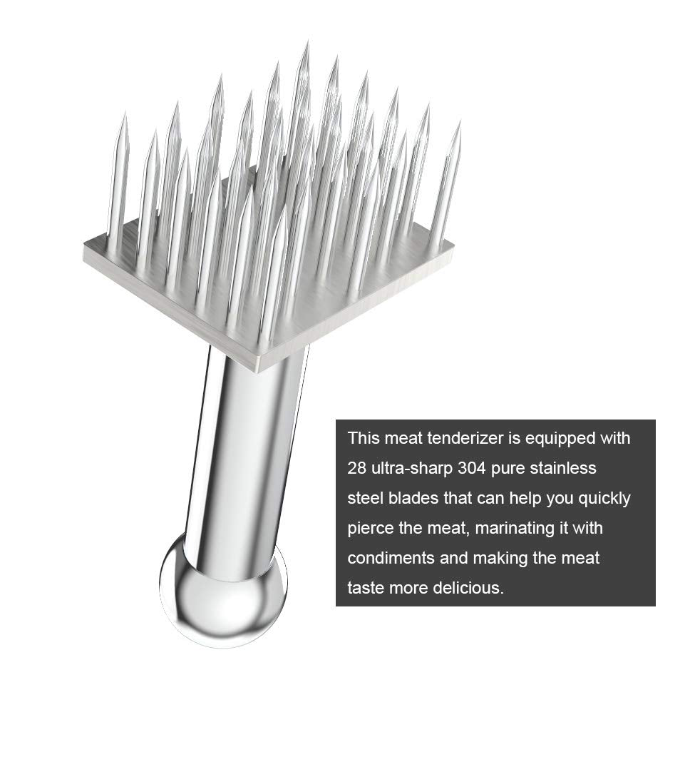 Kitchen Gadgets Heavy-Duty 28 Blades Stainless Steel Meat Tenderizer Needle Profession Kitchen Tools For Kitchen Cooking Tenderi