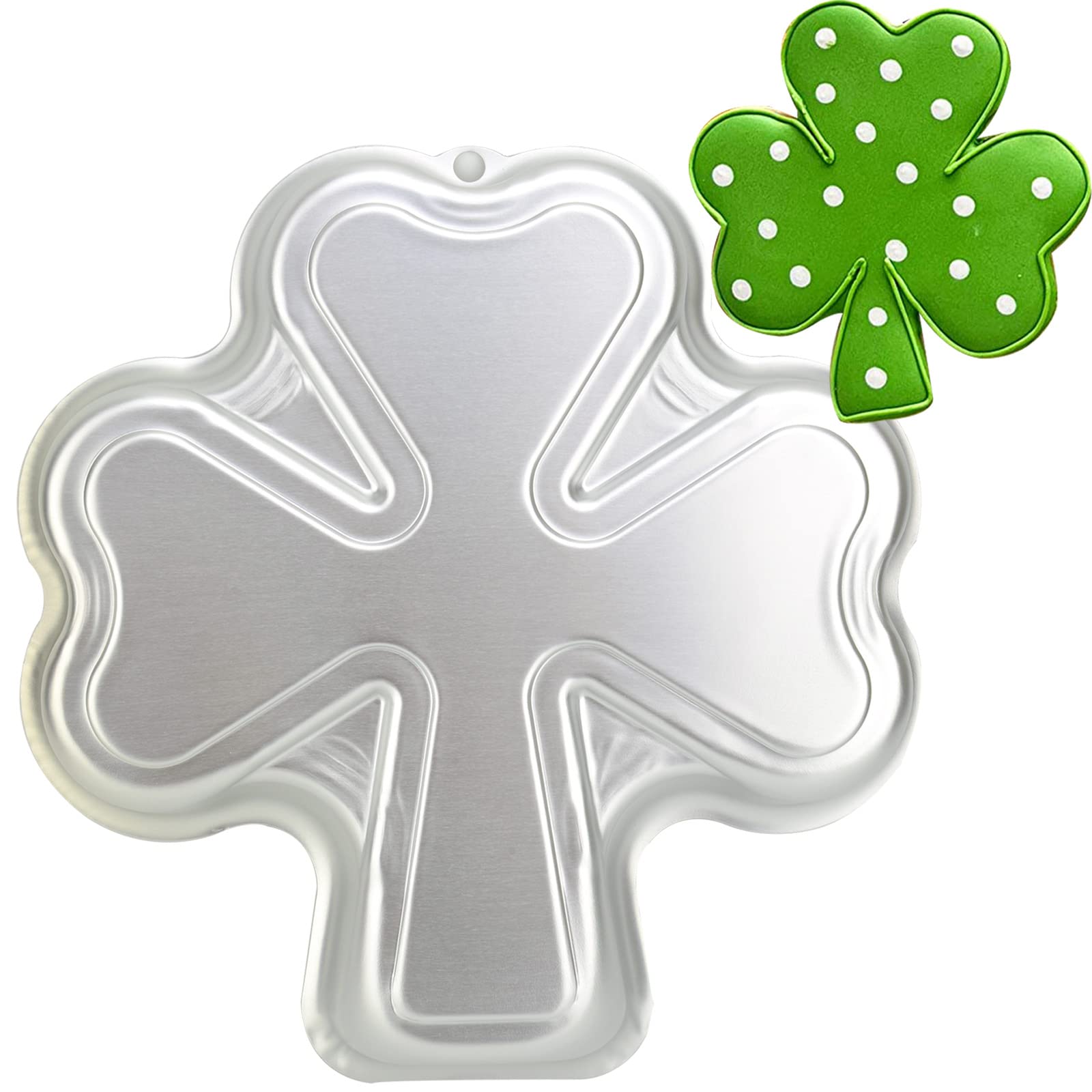 Pormasbenzer 9.5-Inch St. Patrick'S Day Shamrock Cake Pan Clover Mould Aluminum 3D Diy Cake Baking Pan For Birthday, Anniversary