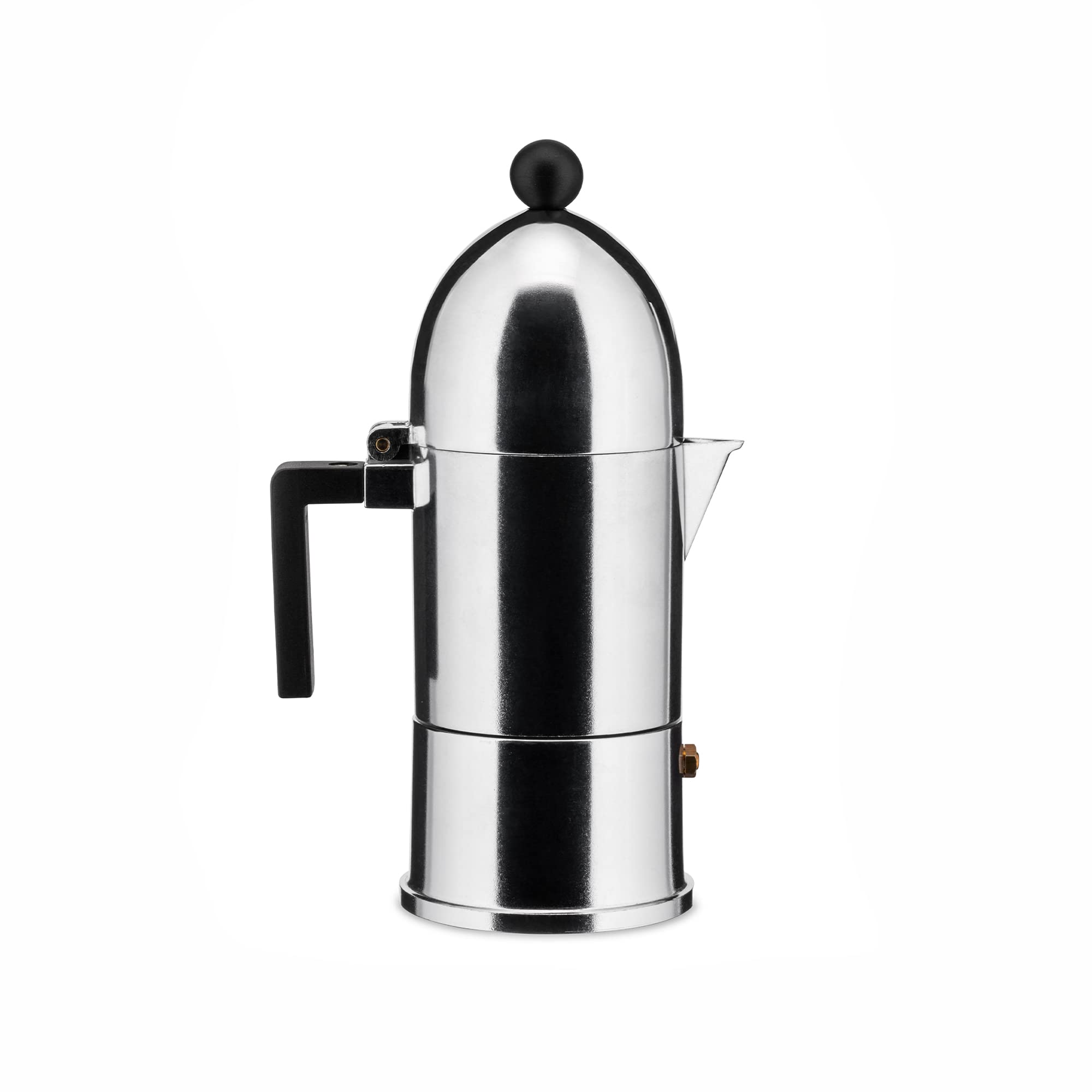 Alessi A9095/3 B La Cupola - Design Espresso Coffee Maker, Aluminum And Thermoplastic Resin, 3 Cups, Black Handle