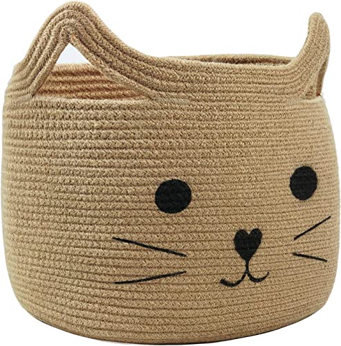 Alby Large Woven Jute Rope Rectangular Storage Basket, Laundry Basket Organizer For Toys, Blanket, Clothes, Towels, Gifts|Pet Gi