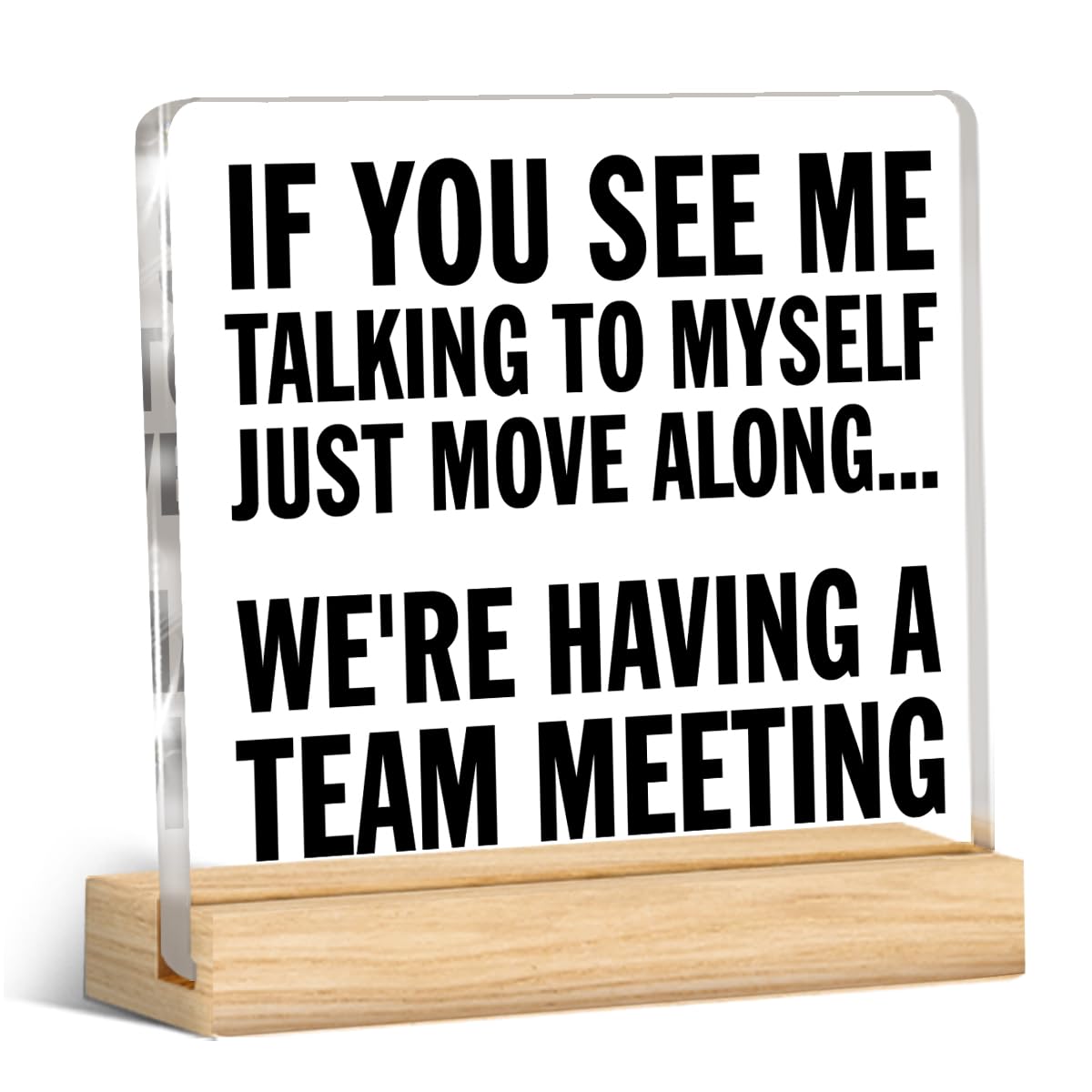 Funny Office Desk Decor If You See Me Talking to Myself Acrylic Desk Decorative Sign Humorous Gifts for Coworkers Teammate Emplo