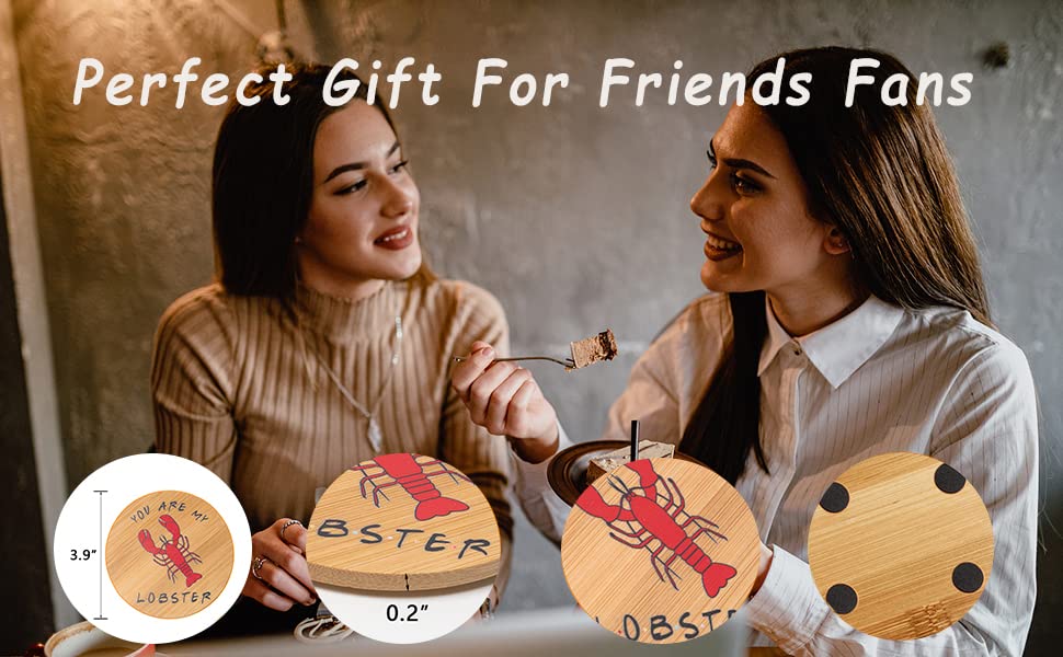 Friends Bamboo Coasters Set Of 6, Friends Tv Show Merchandise, Friends Tv Show Gifts, Friends Merchandise Gifts, Friends Gifts F