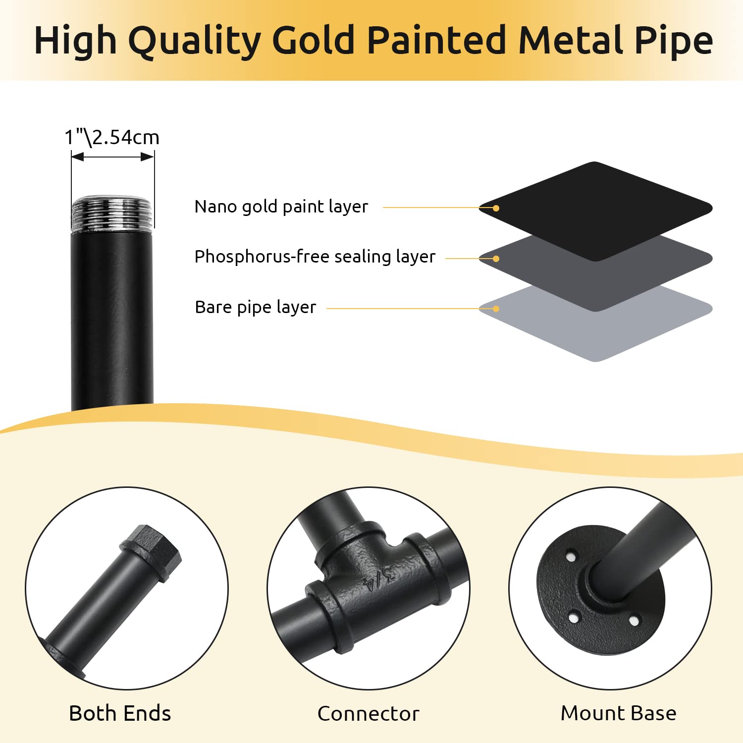 Oroonoko 72Inch Industrial Pipe Clothes Garment Rack Ceiling Mount For Hanging Rod Bar For Laundry Room Up To Max Load 135Lb