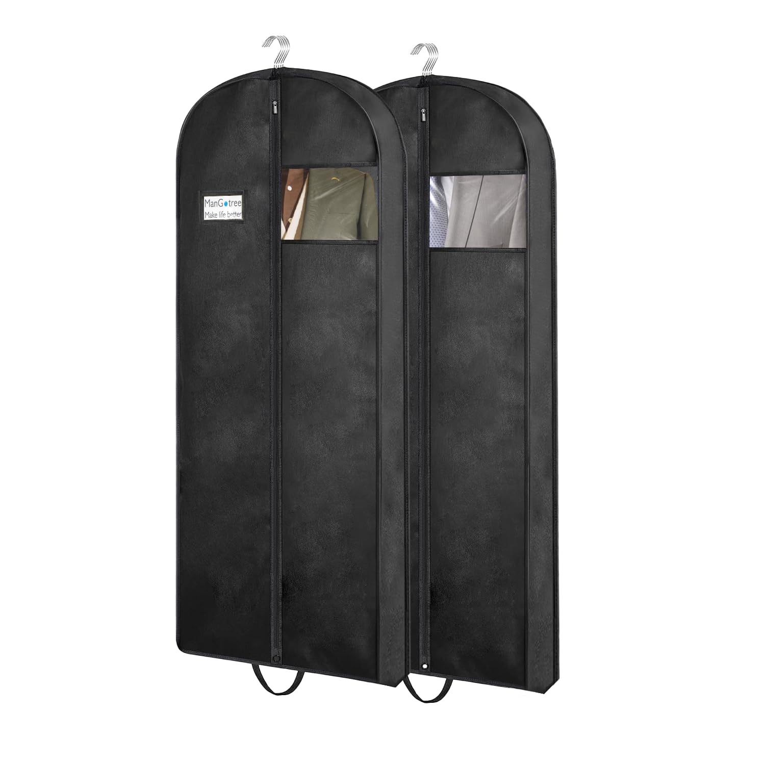 Mangotree 54'' Garment Bags, Suit Bags For Closet Storage And Travel, Portable Garment Covers With Handle, Nonwoven Breathable C