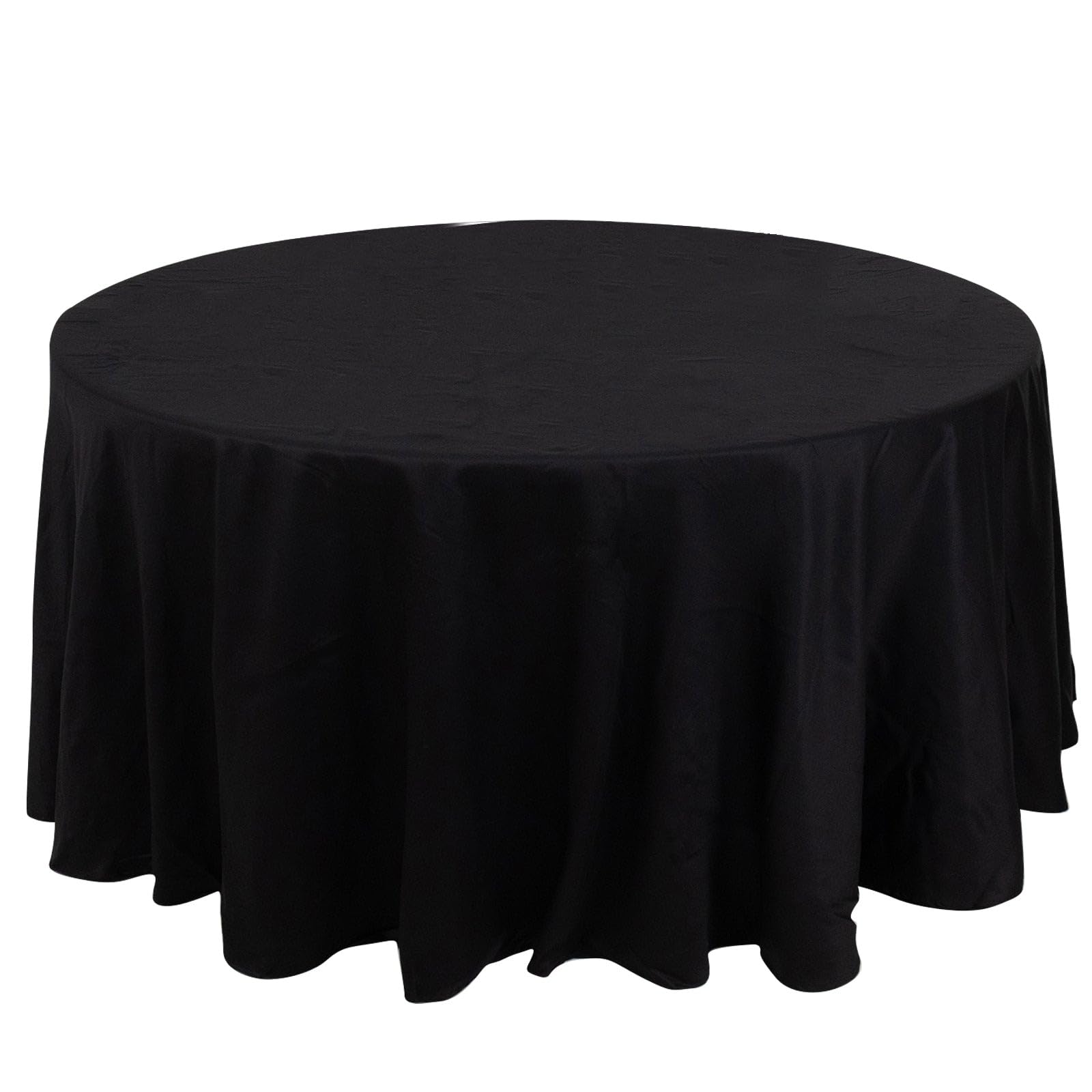 Balsacircle 120-Inch Black Premium Round Cotton Tablecloth Table Linens Wedding Party Events Decorations Kitchen Dining