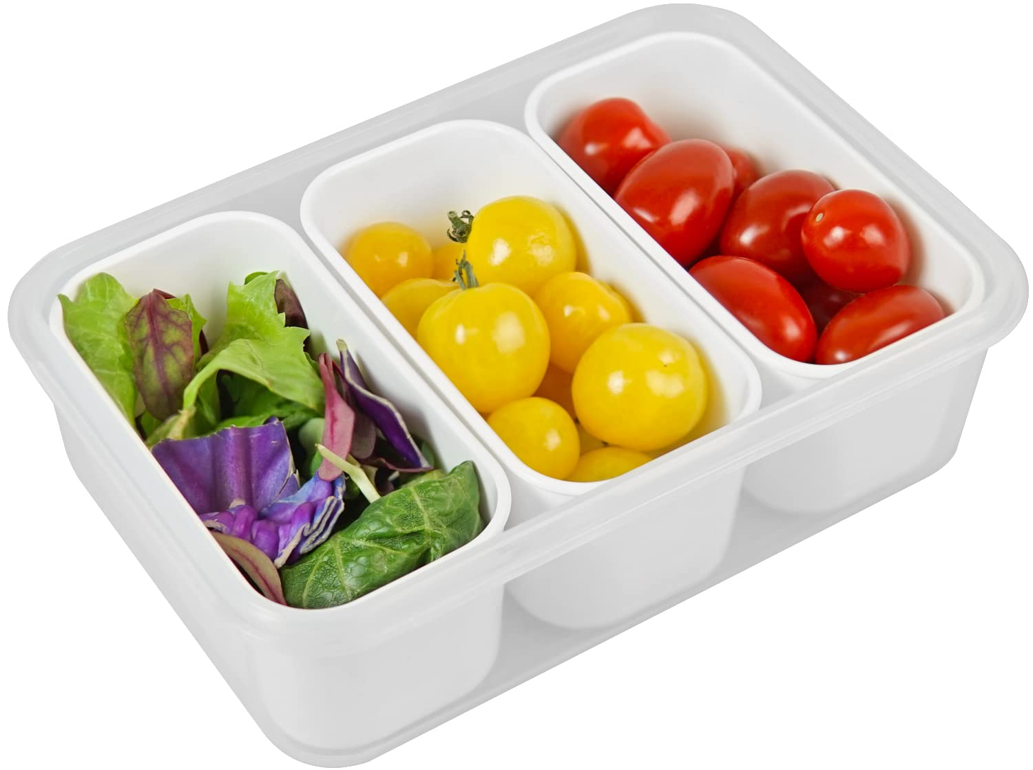 Carrotez Food Storage Containers With 3 Removable Compartments, Food Prep Container With Airtight Lids, Portion Control Containe