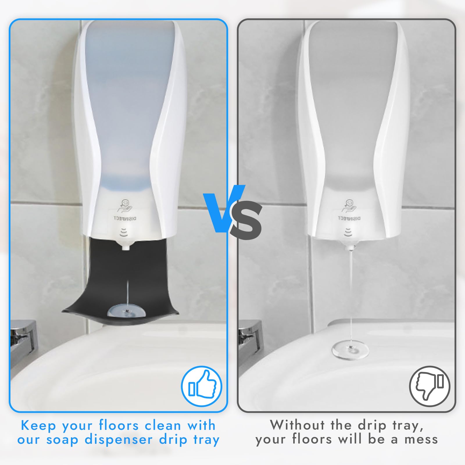 Ziozertt 2Pcs Dispenser Drip Tray Wall Mount Soap Dispenser Bracket,Laundry Detergent Drip Catcher Prevent Dripping And Spraying