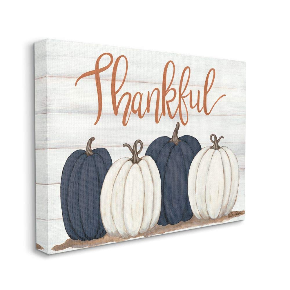 Stupell Industries Autumn Farm Pumpkin Harvest With Thankful Phrase Canvas Wall Art Design By Sarah Baker