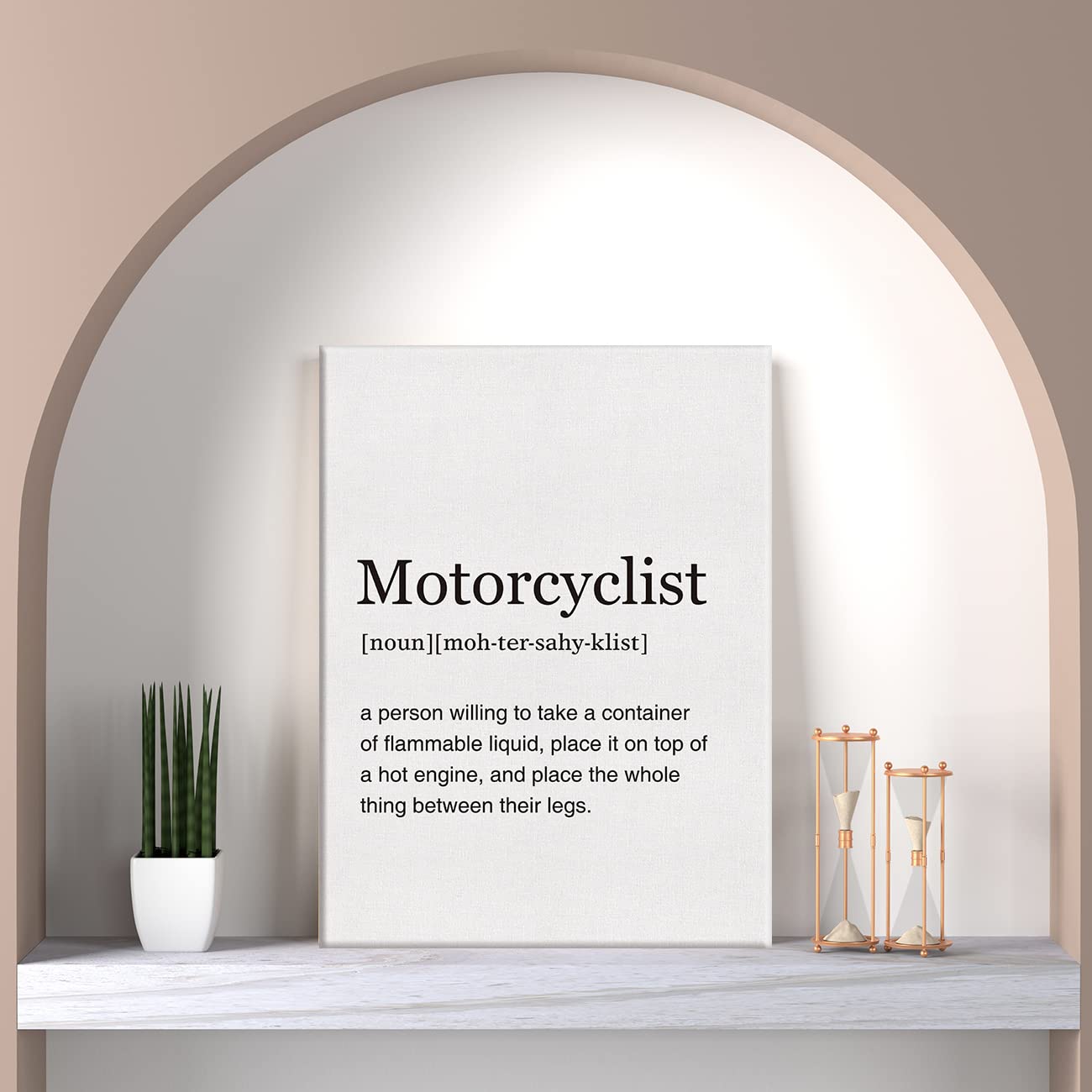 Lexsivo Motorcyclist Definition Print Canvas Wall Art Home Office Decor Modern Motorcycle Quote Painting 12X15 Canvas Poster Fra