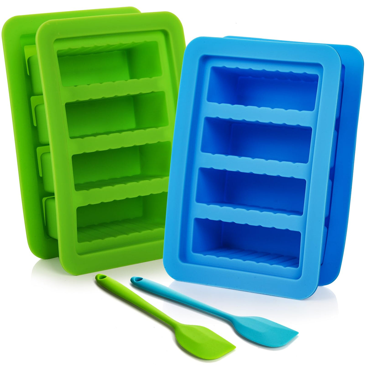 Suwimut 2 Pack Silicone Butter Mold Tray With Lid, Large Cavity Butter Maker Holds 6 Tablespoons Butter, Rectangle Butter Contai