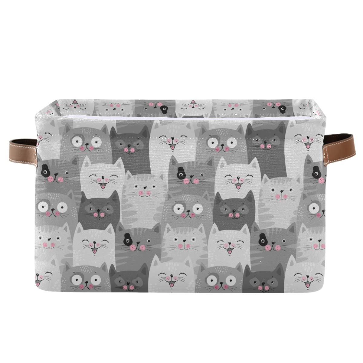 Cute Cats Storage Basket Fabric Storage Bin Laundry Baskets, Funny Cat Kitty Foldable Storage Boxes Organizer Bag For Baby Cloth