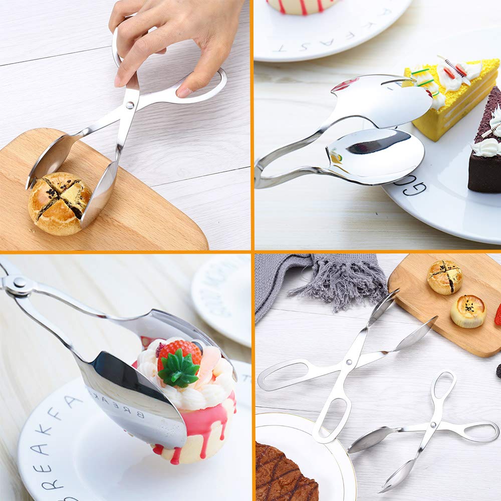 2 Pack Buffet Tongs,Stainless Steel Salad Tongs,Serving Tongs For Home Kitchen,Cake,Bread,Catering,Party,Barbecue,Seafood,Frying