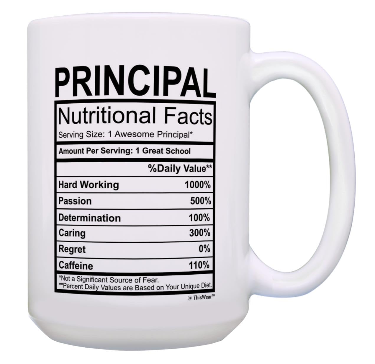 Thiswear Principal Appreciation Gifts Principal Nutritional Facts Mug Best Principal Gifts For Women Or Men Principal Cup Princi
