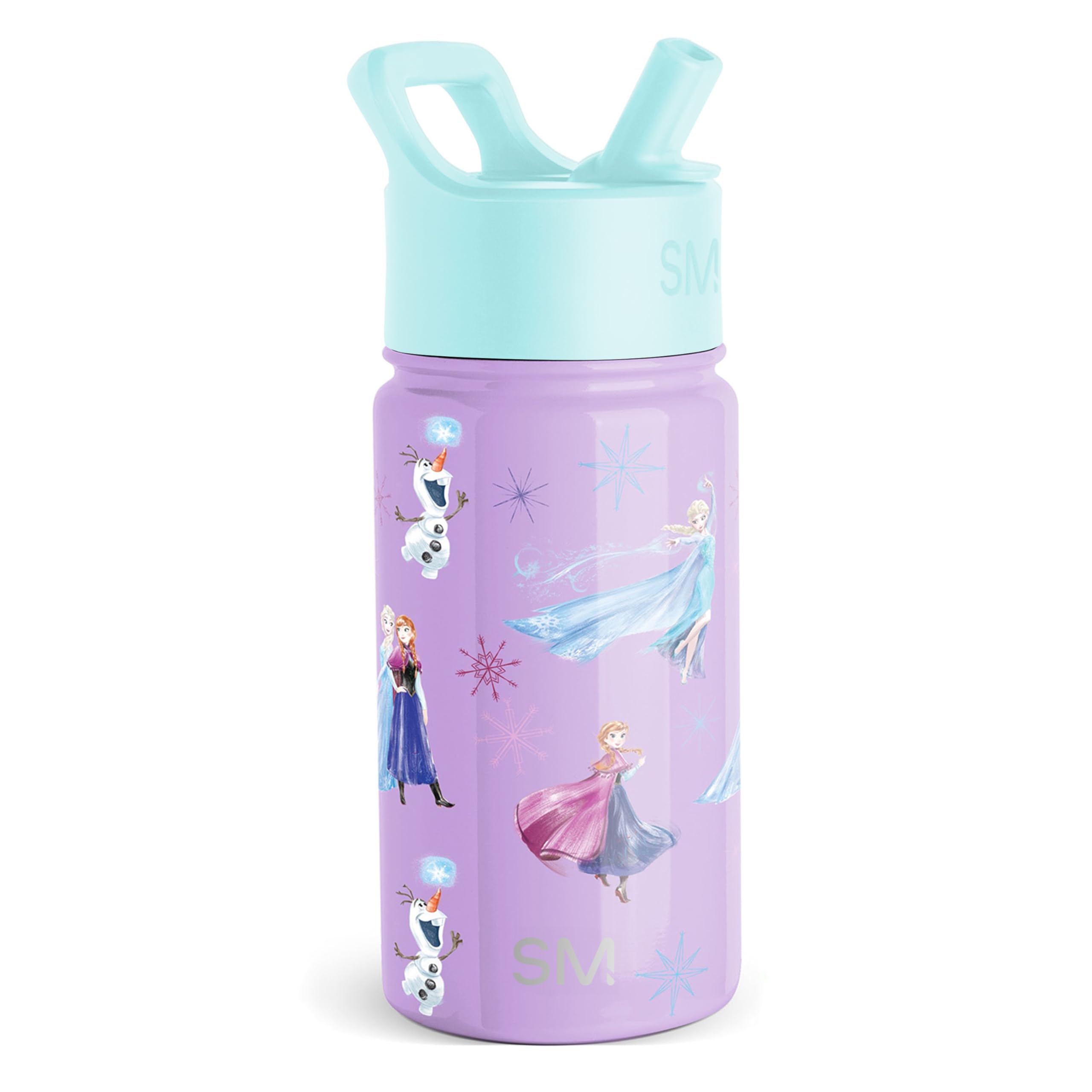 Simple Modern Kids Summit Water Bottle with Straw Lid | Disney Frozen 14oz Stainless Steel Cup Insulated Tumbler for Girls, Scho